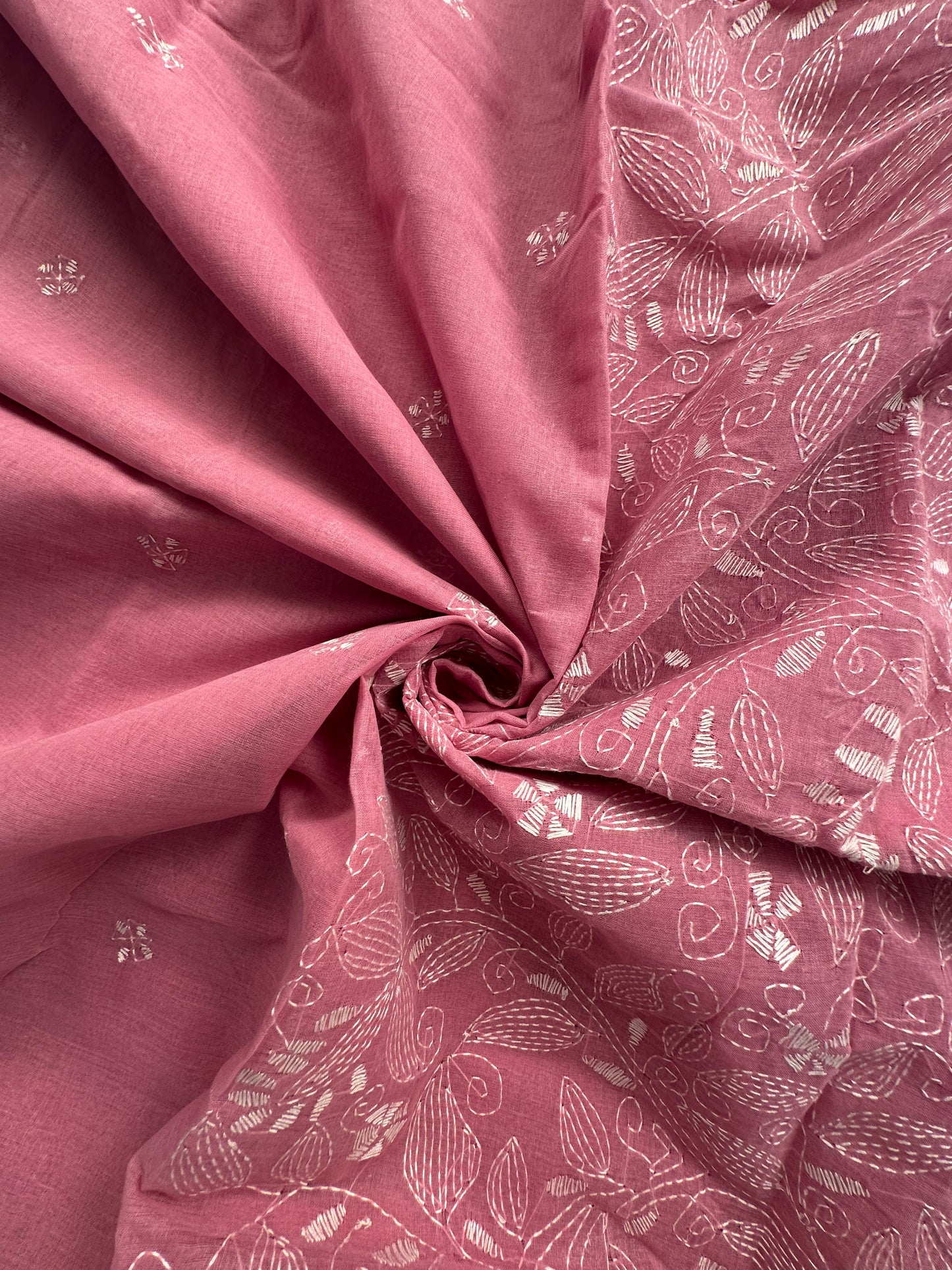 Cotton Saree With Kaantha Embroidery