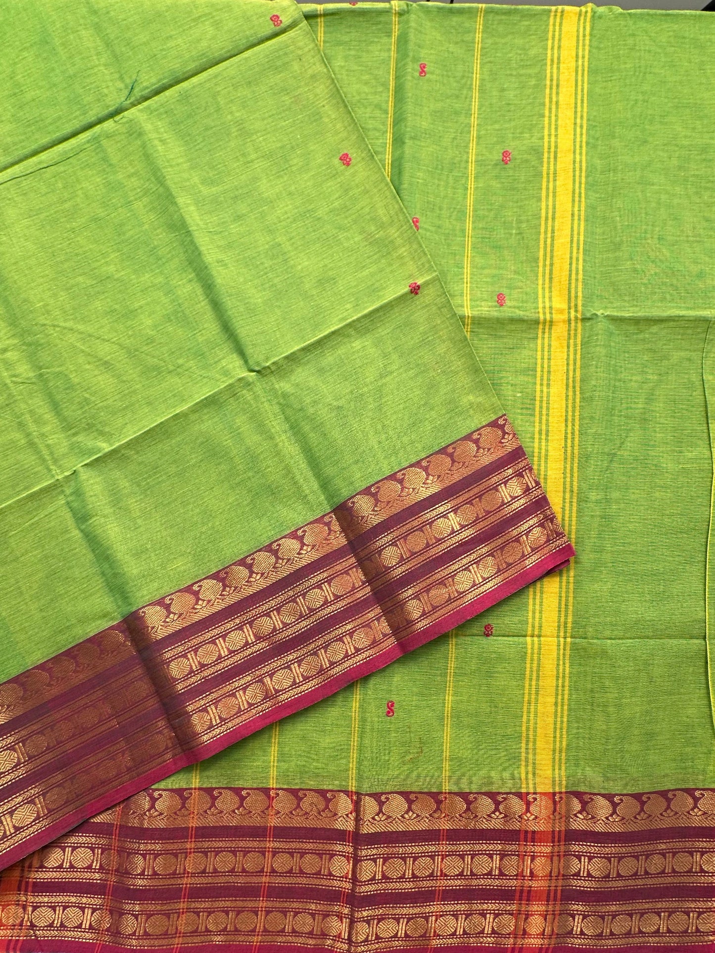Green Narayanpet Cotton Saree
