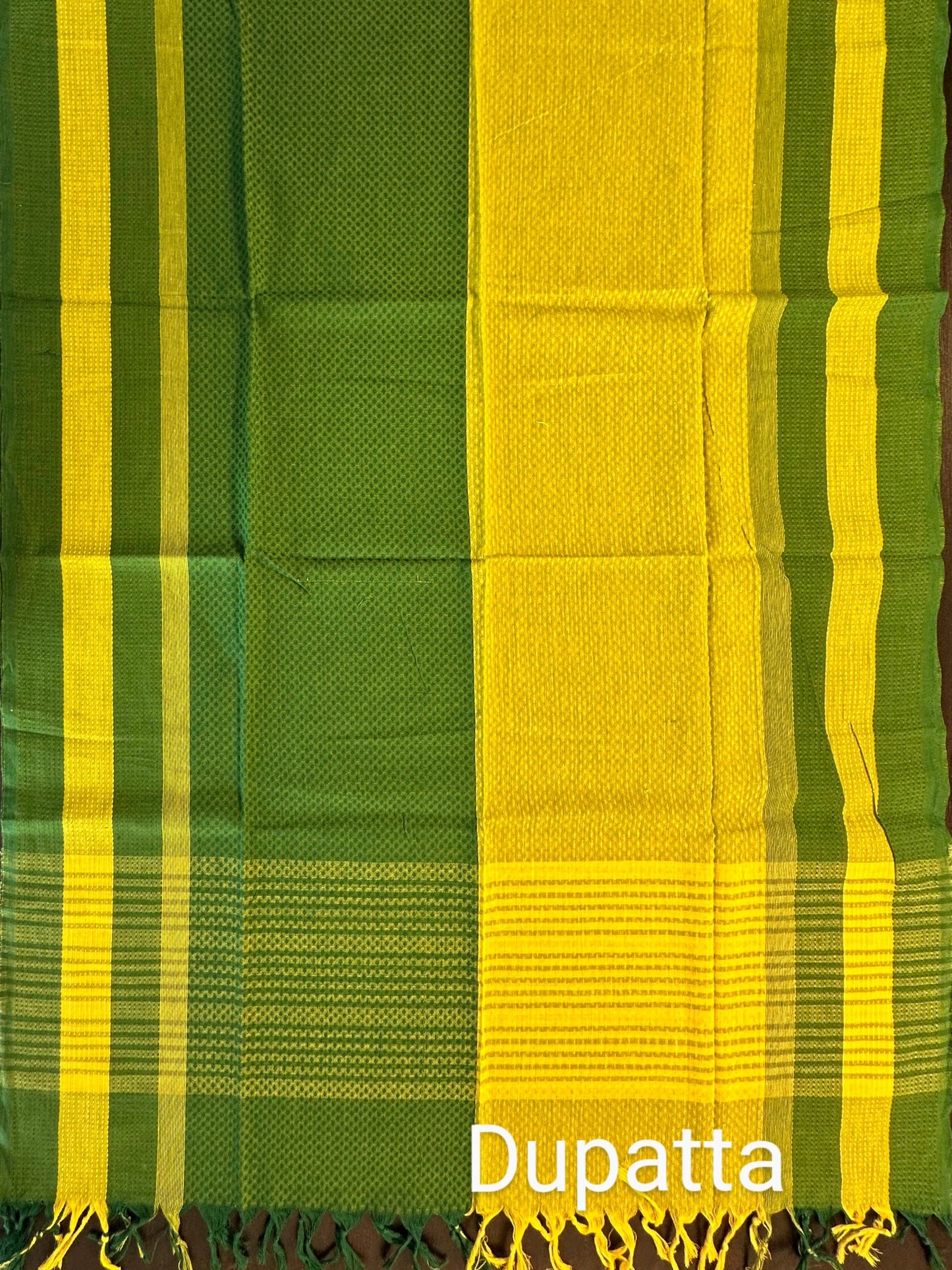 Mehndi Green Checkered Handloom Cotton Suit