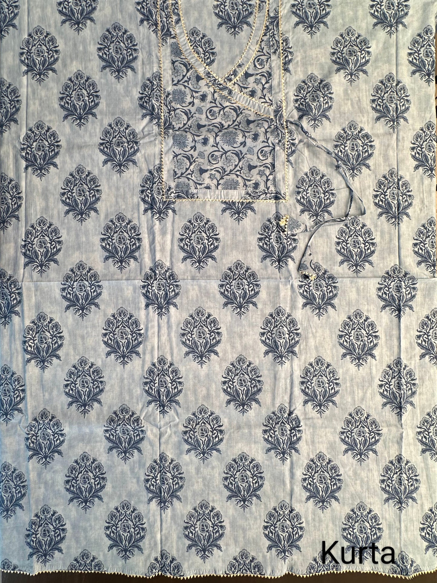 Angrakha Printed Cotton 3-Piece Suit