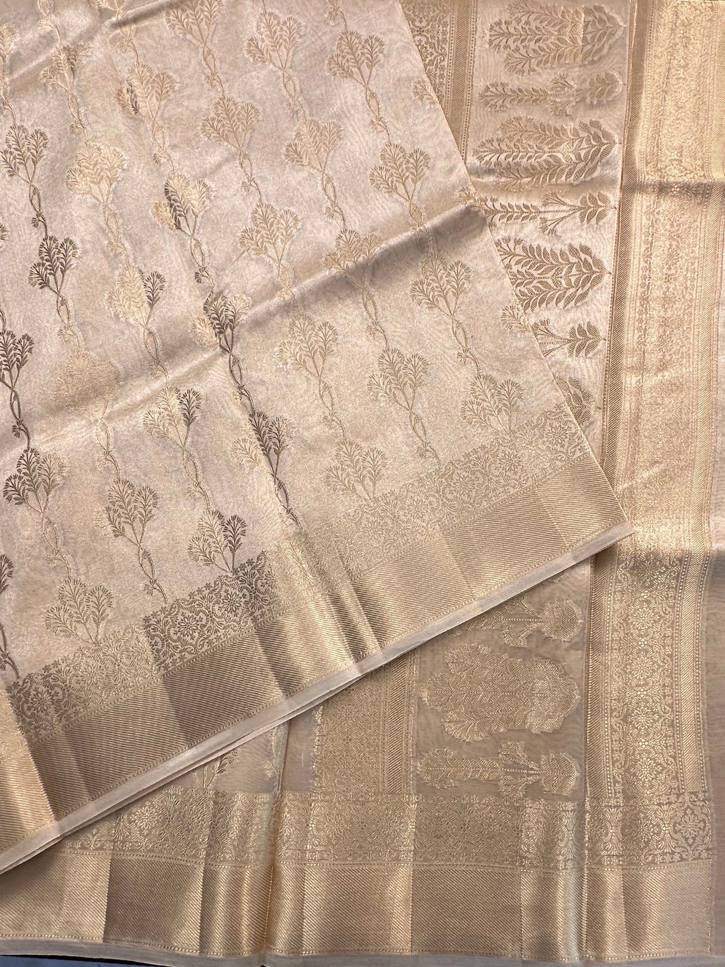 Light Golden Tissue Silk Saree
