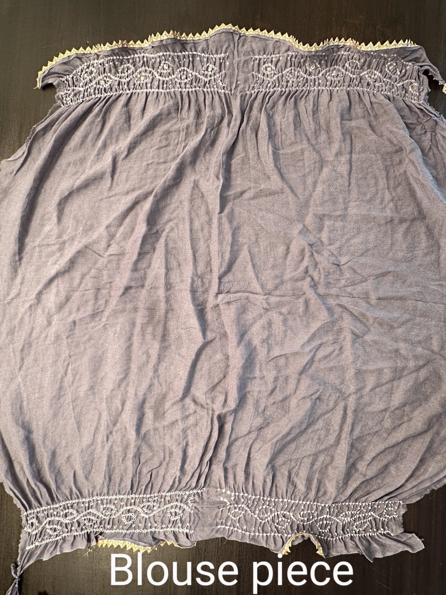 Rani -Grey Bandhej Chinon Saree