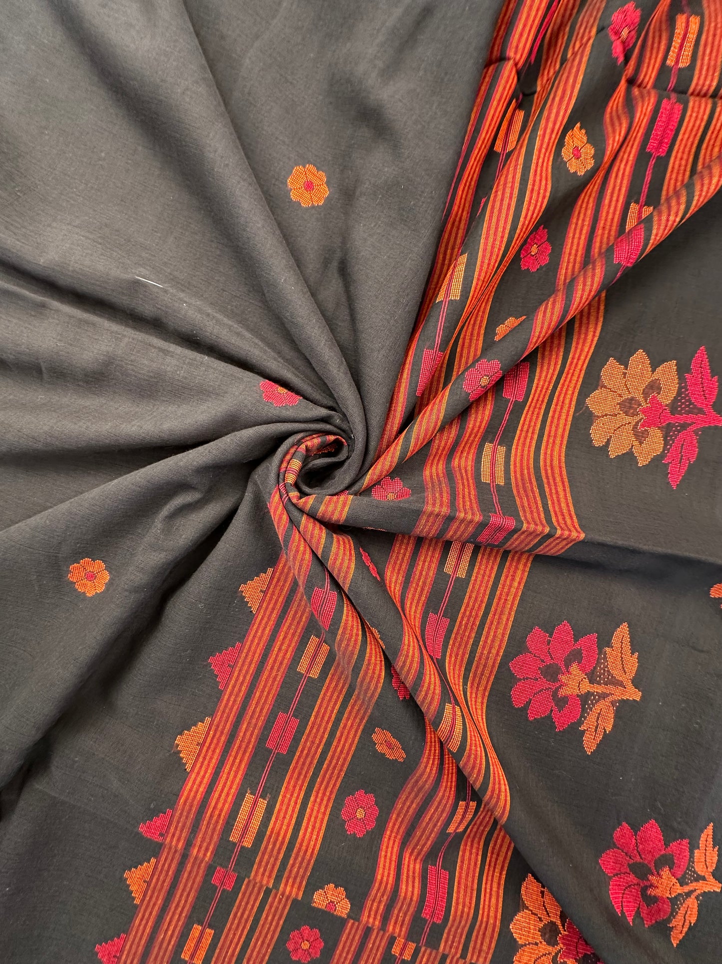 Black Bengal Pure Cotton Saree