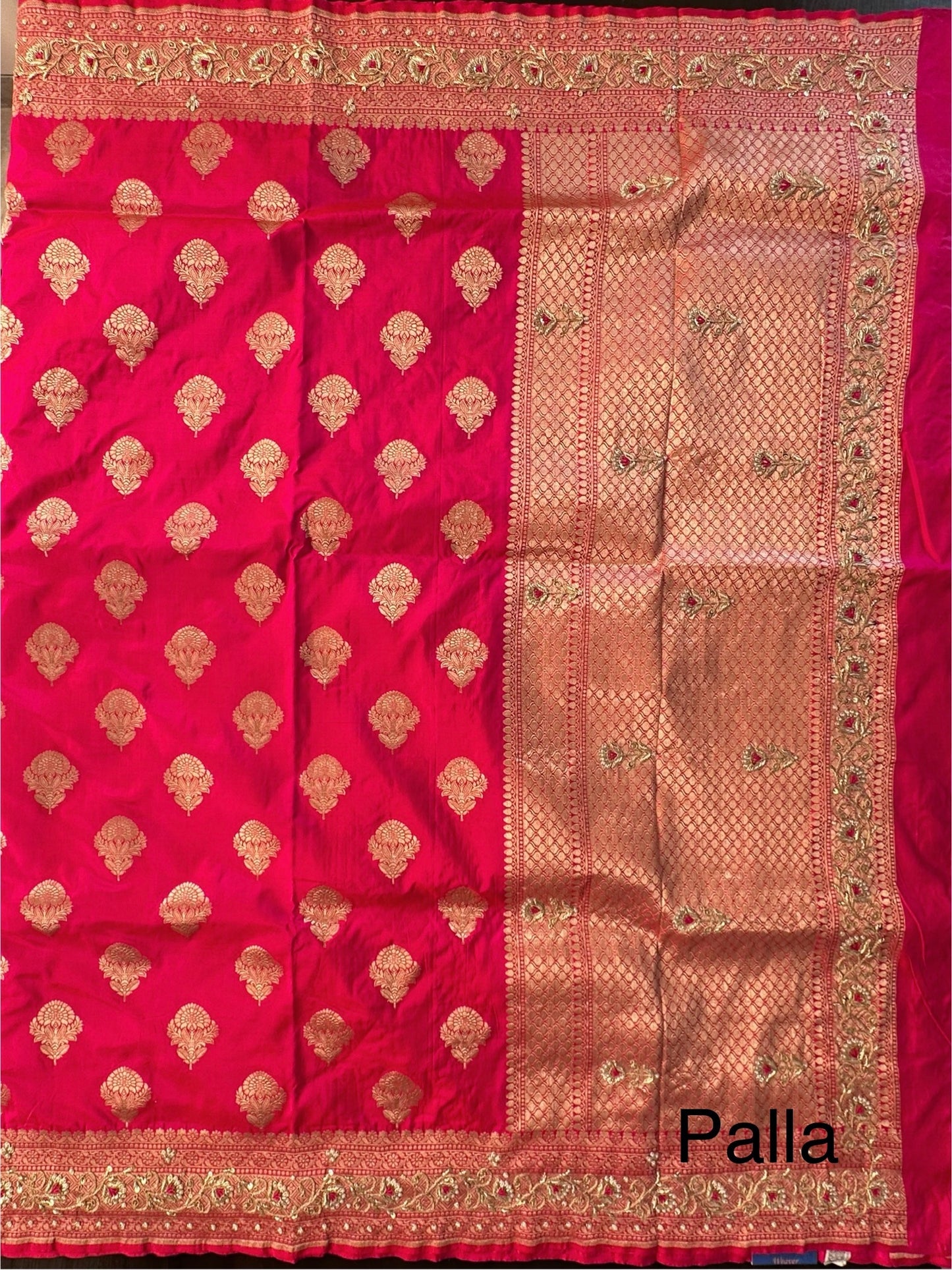 Rani Pure Banarasi Silk Saree With Gotapatti & Zarodozi Work