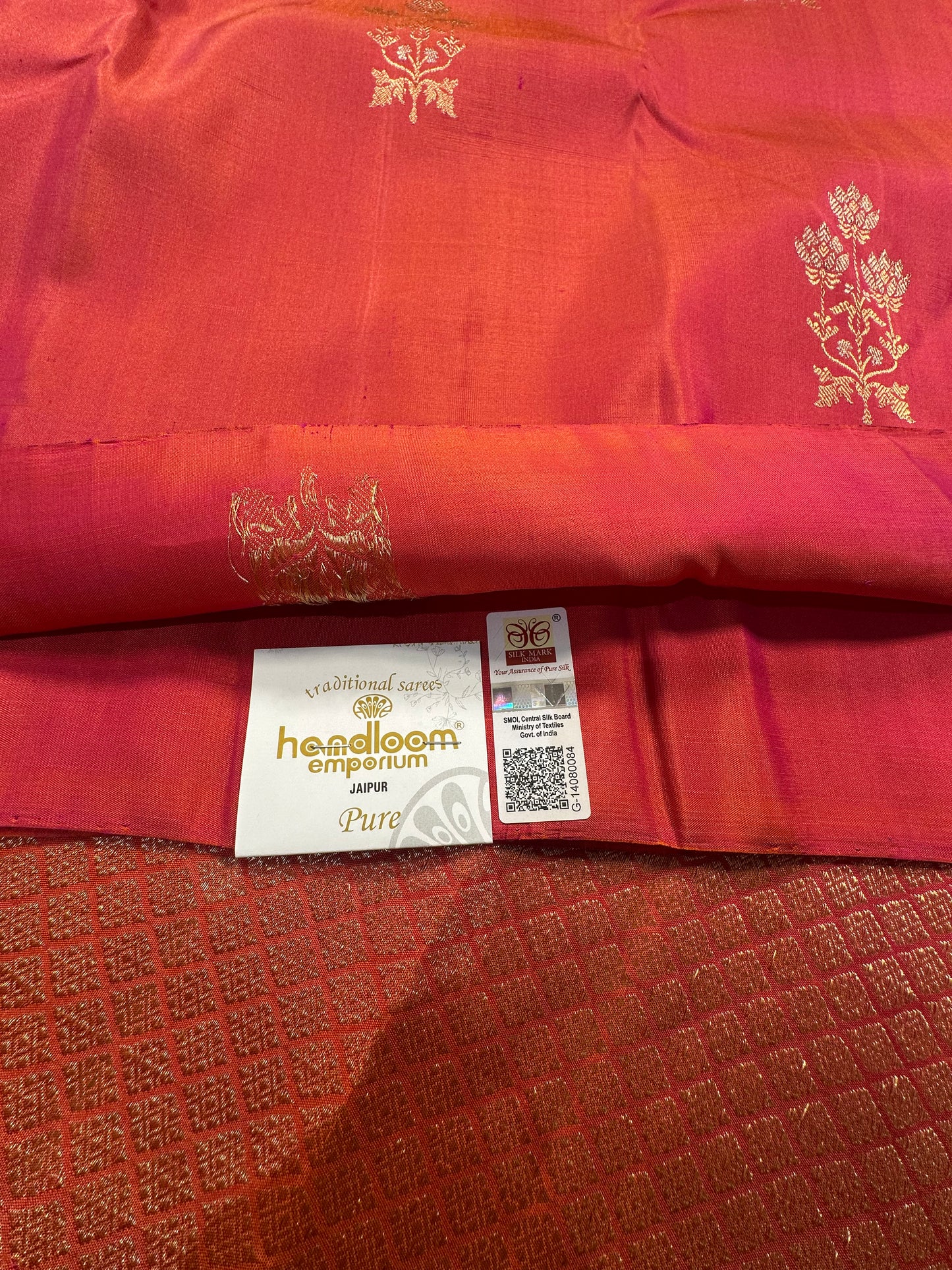 Pink Handloom Kanjivaram Pure Silk Saree