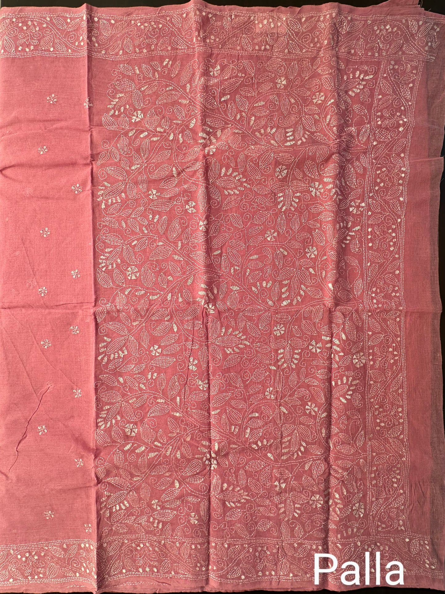 Cotton Saree With Kaantha Embroidery