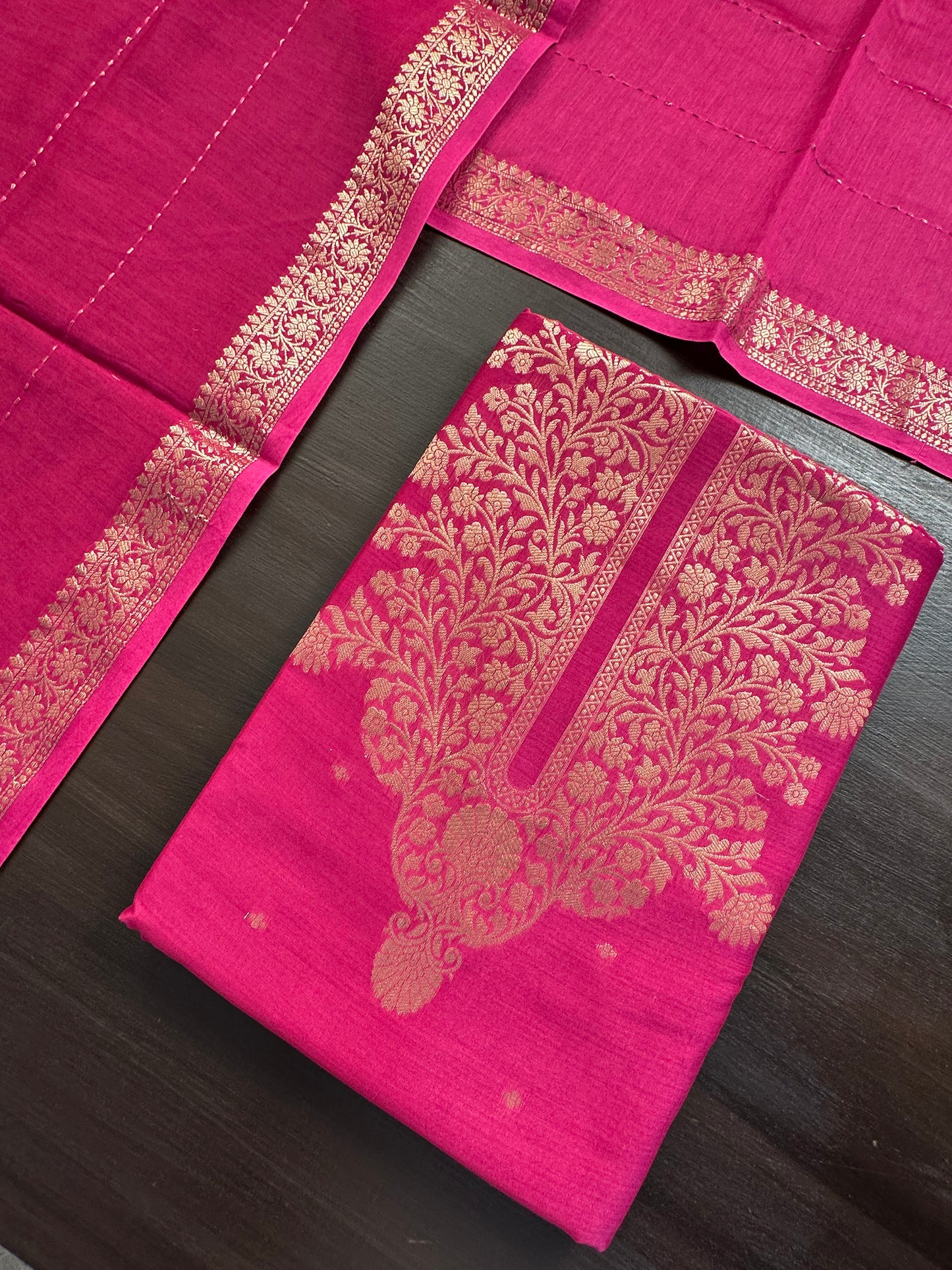 Magenta Handloom Chanderi Suit