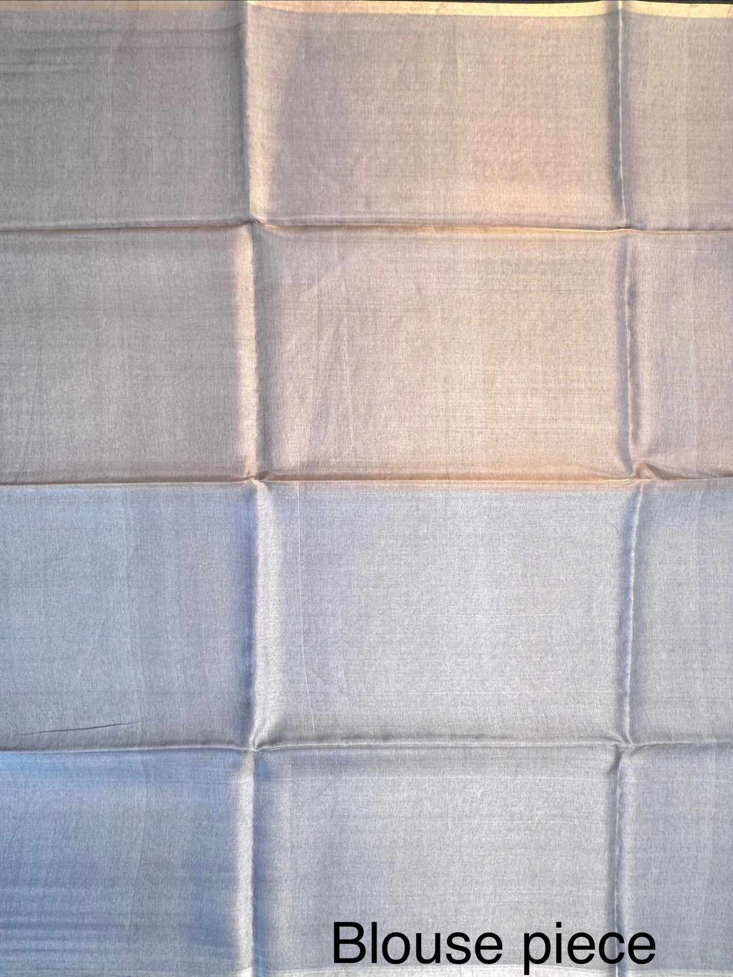 Bluish Grey Pure Tissue Silk Saree