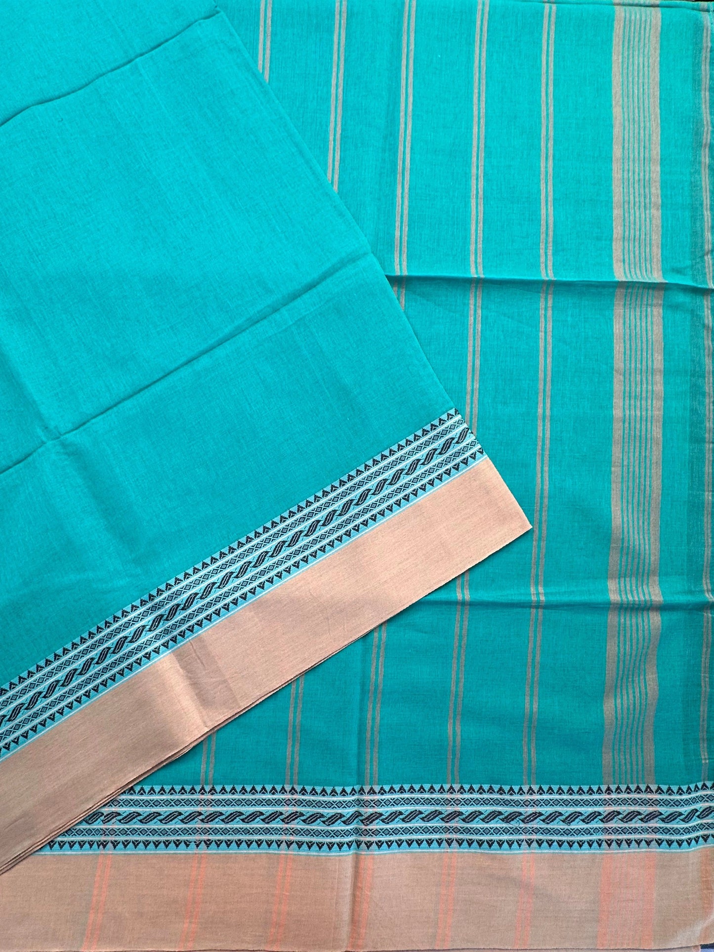 Green-Beige Tripura Cotton Saree