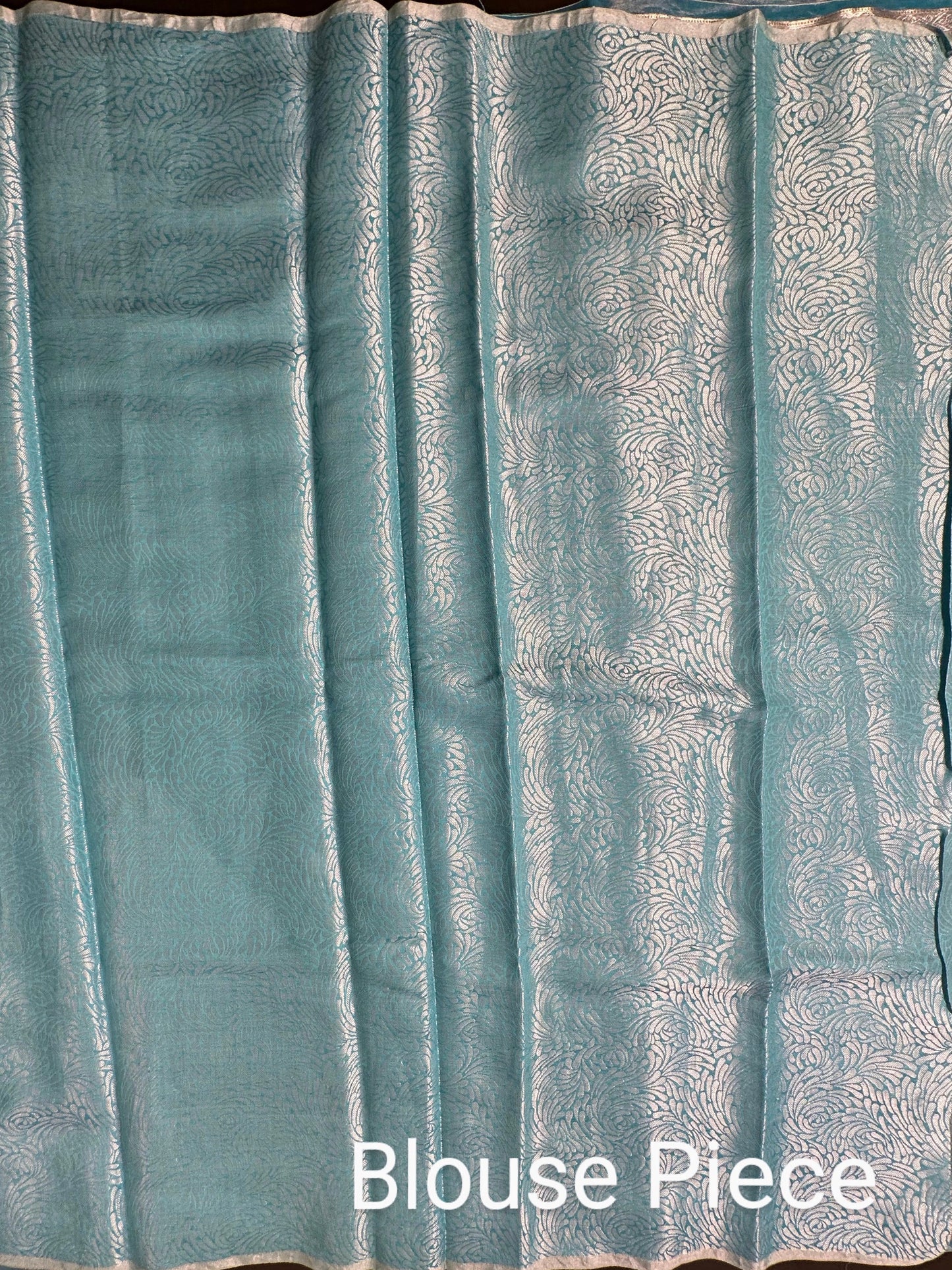Firozi Pure Crush Tissue Saree