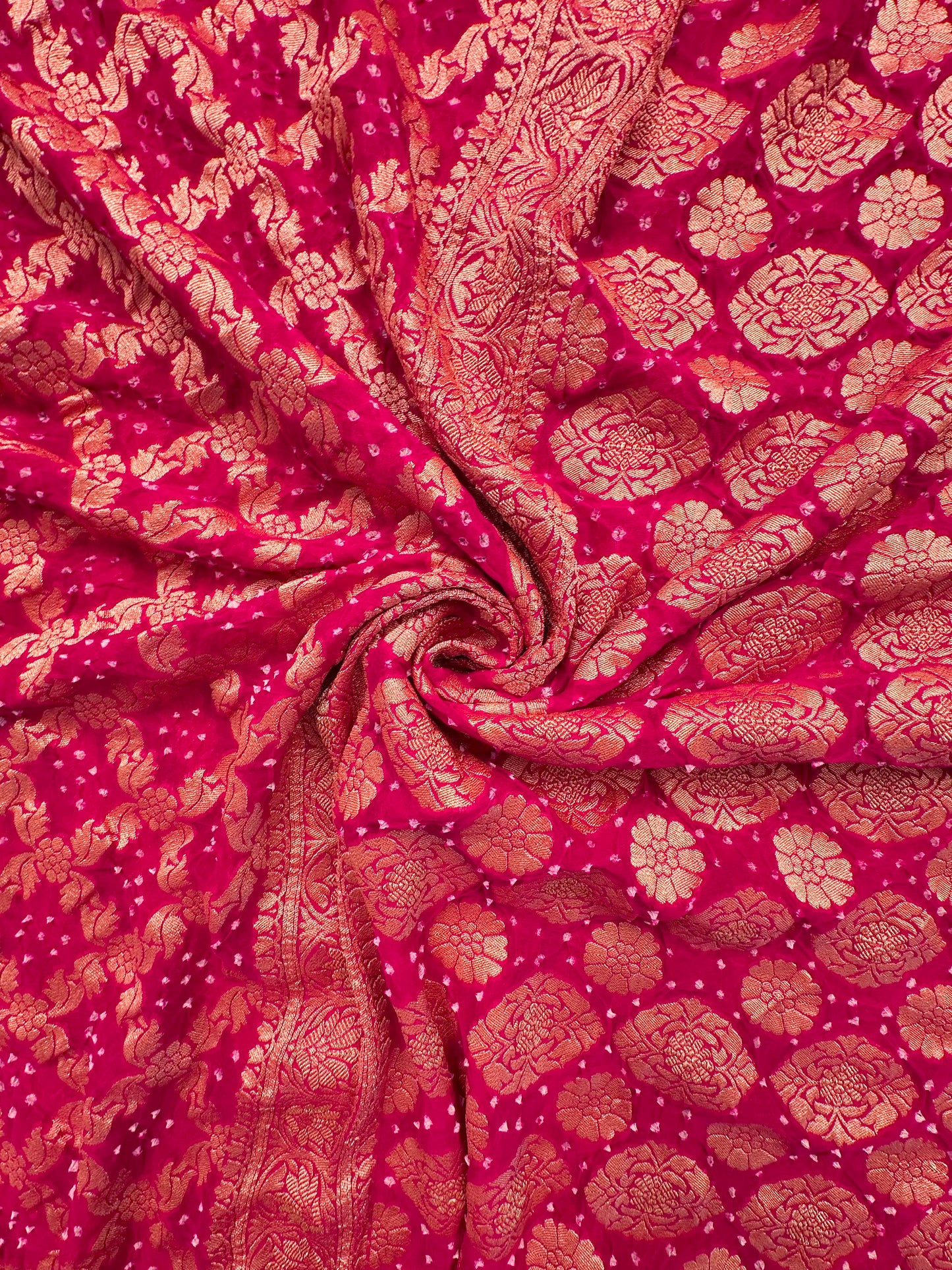 Rani Gharchola Bandhej Pure Georgette Saree