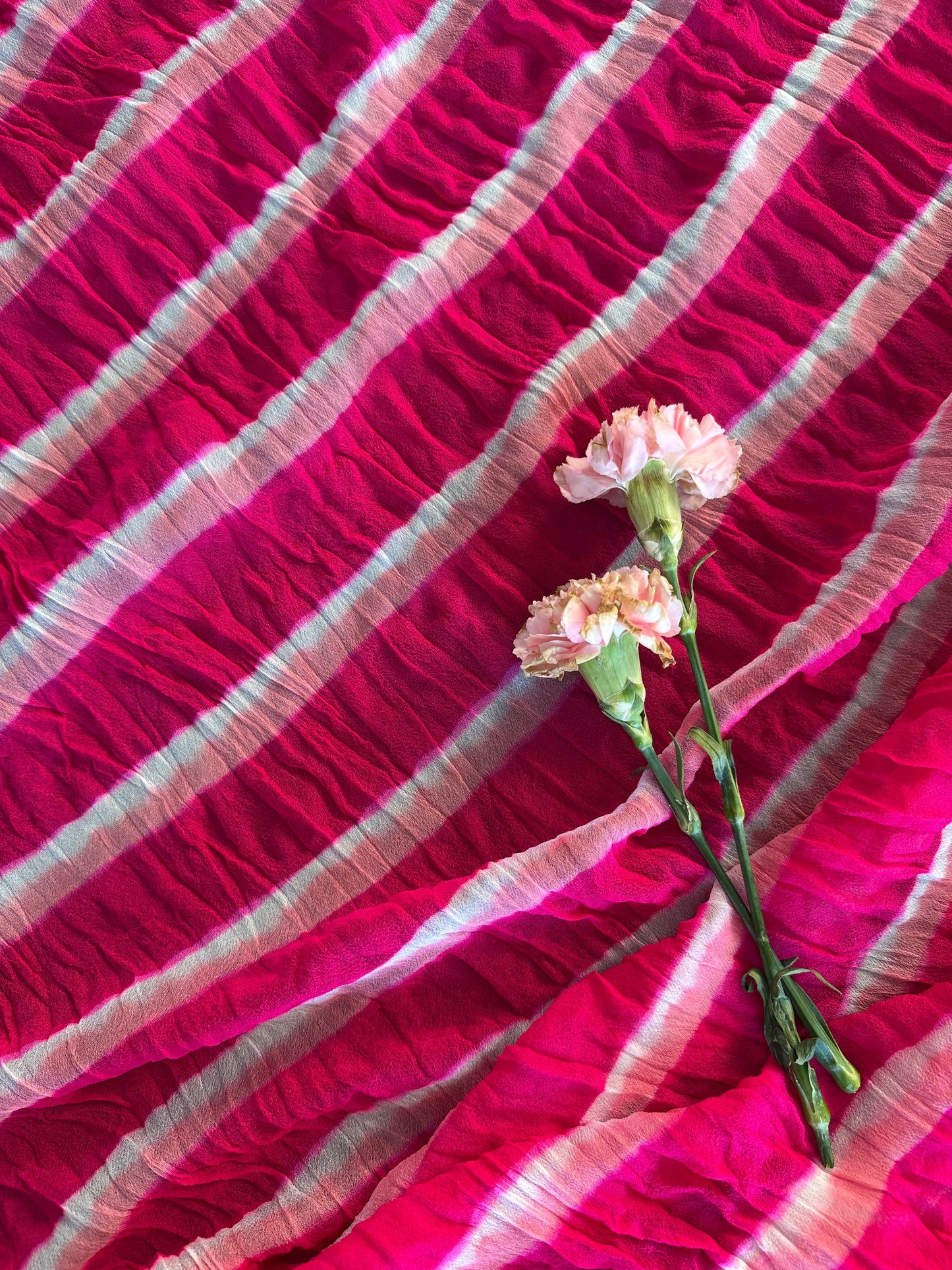 Leheriya Saree with Hand Work Blouse