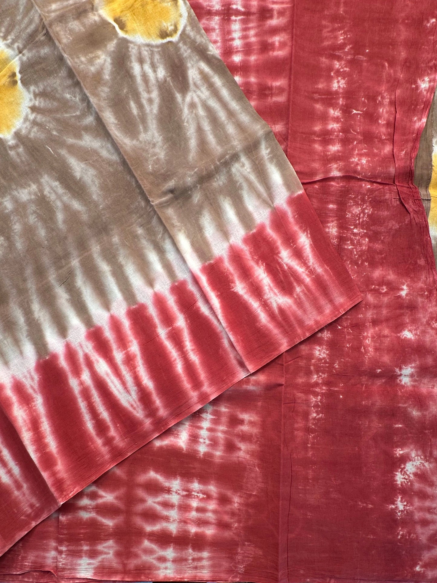 Beige Batik Pure Cotton Saree