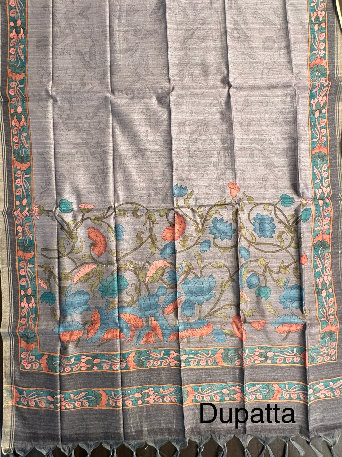 Grey Fancy Cotton 3-Piece Suit