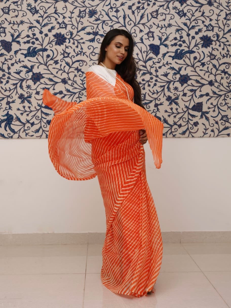 Leheriya Georgette Saree