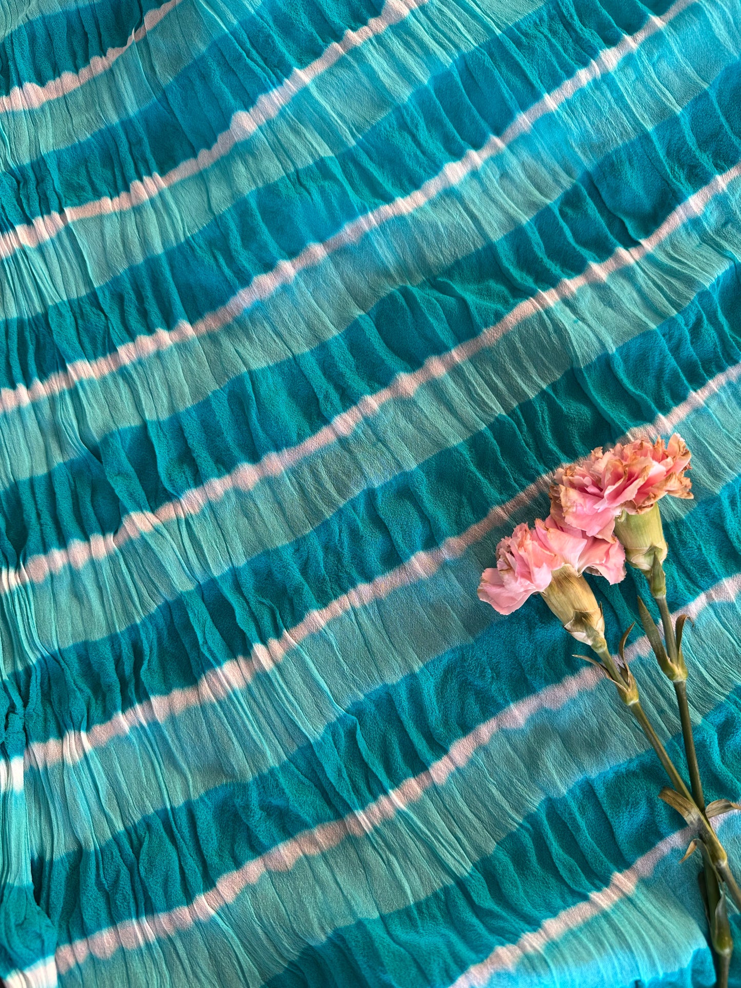 Leheriya Saree with Hand Work Blouse
