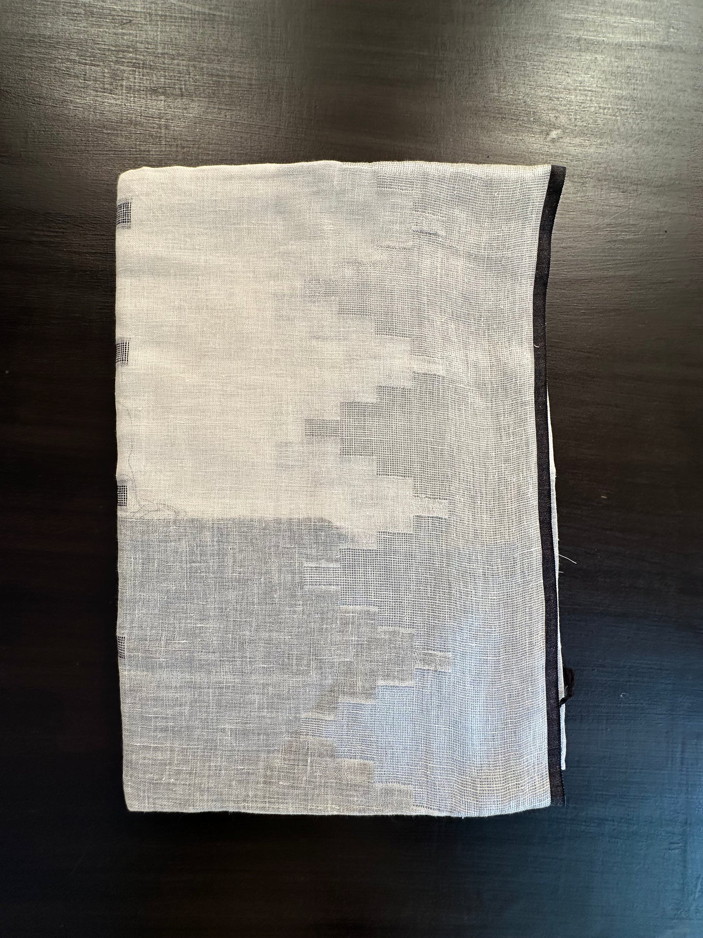 Off White-Grey Linen Saree