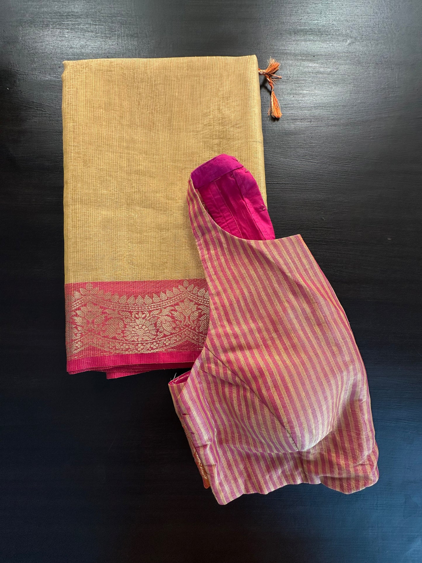 Yellow Nimrit Tissue Saree