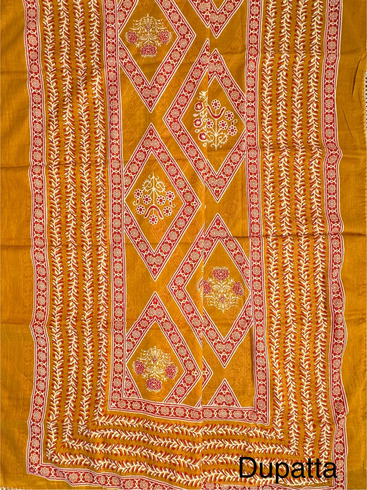 Mustard Jaipuri Necktie Cotton 3-Piece Suit