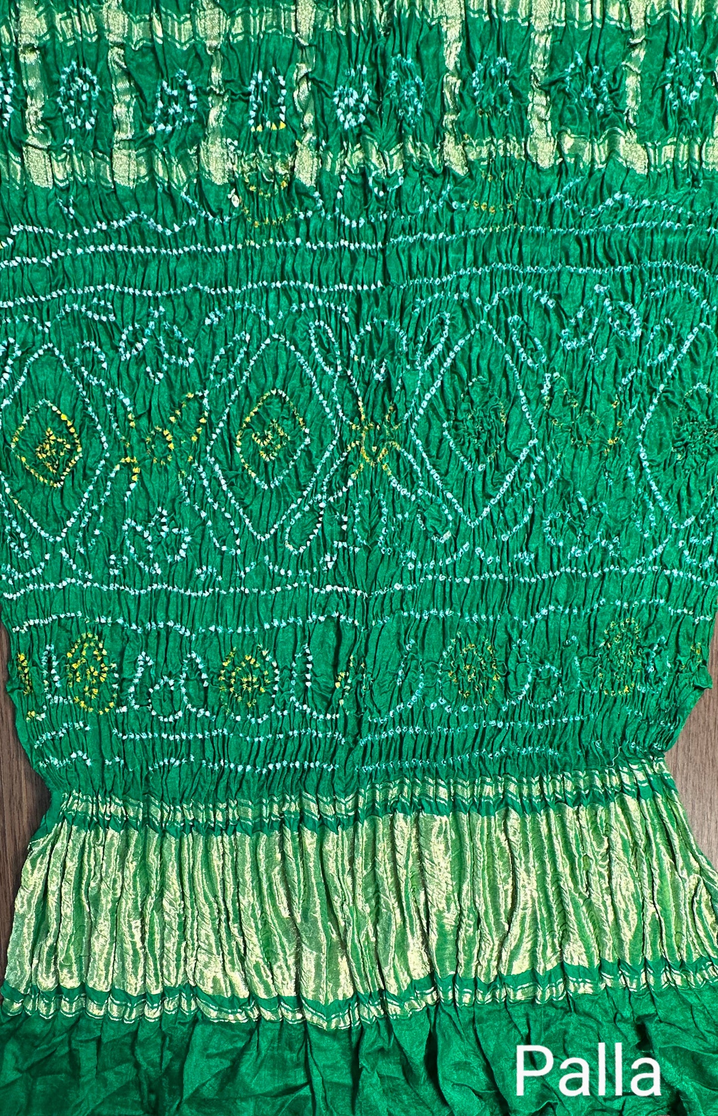 Green Gharchola Bandhej Gajji Silk Saree