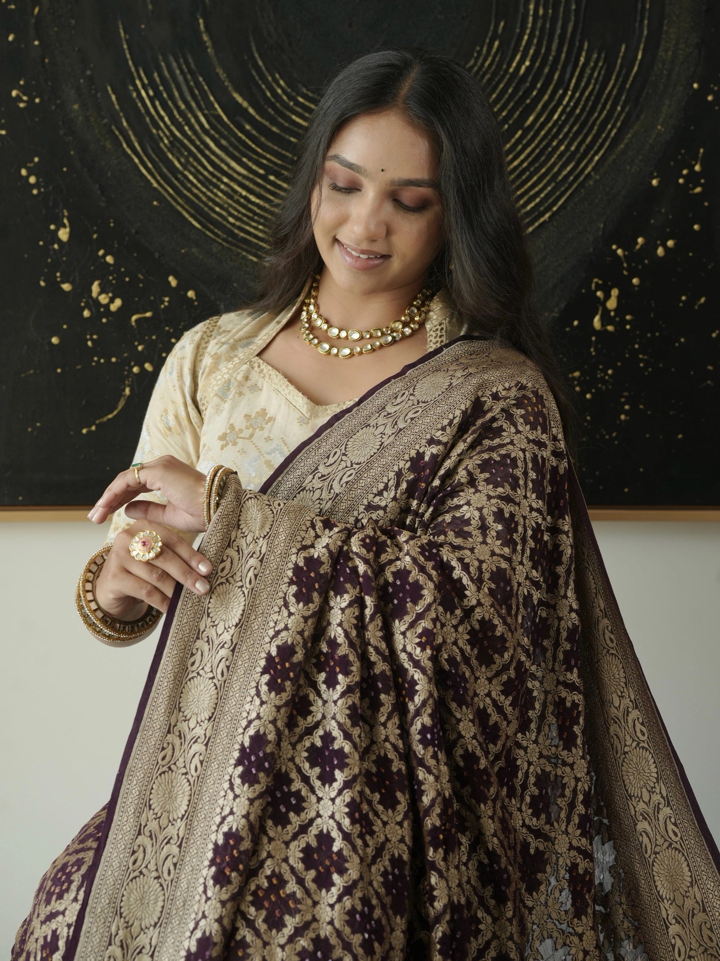 Pure Georgette Gharchola Bandhej Saree