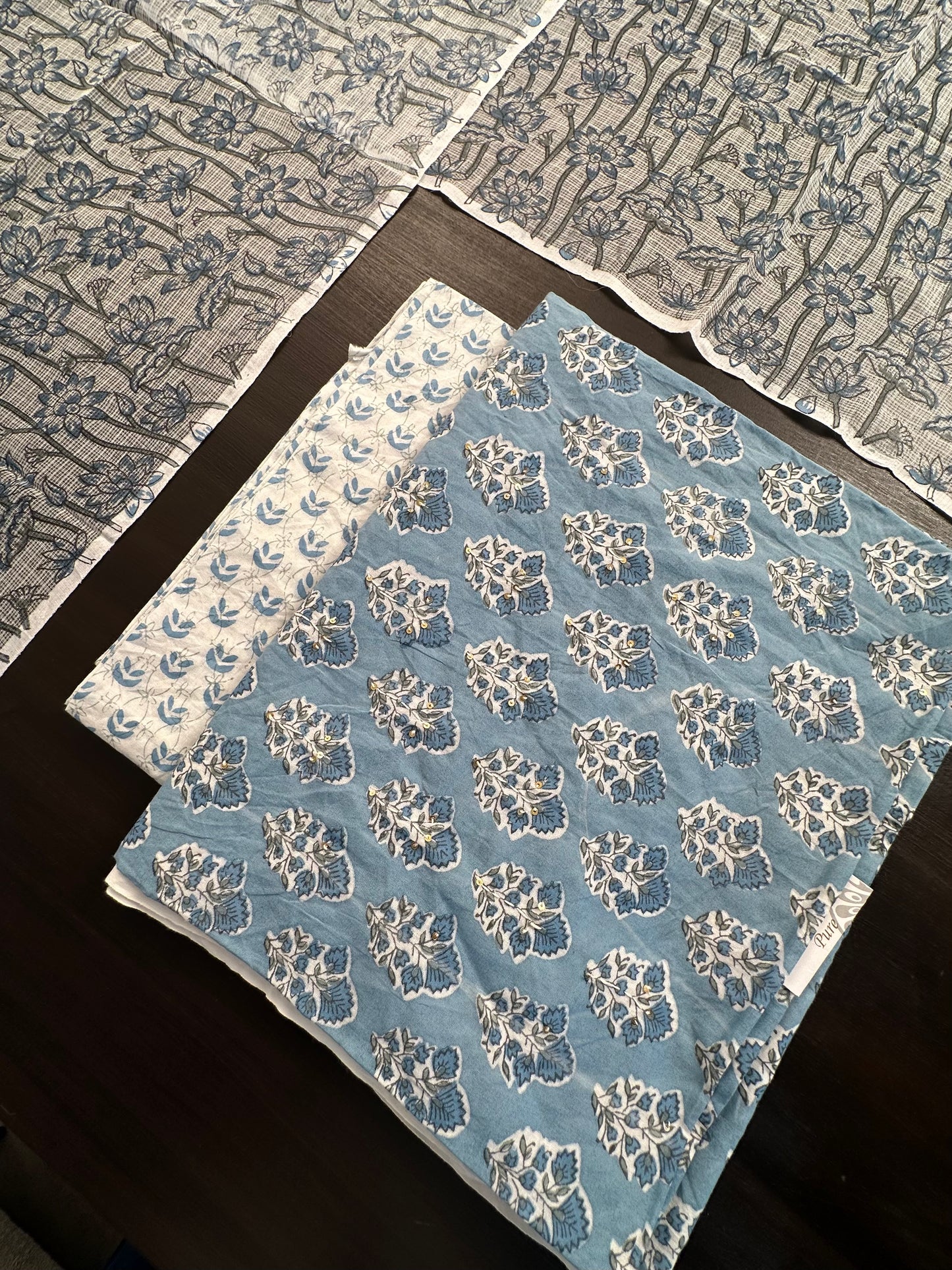 Grey Printed Pure Cotton Suit