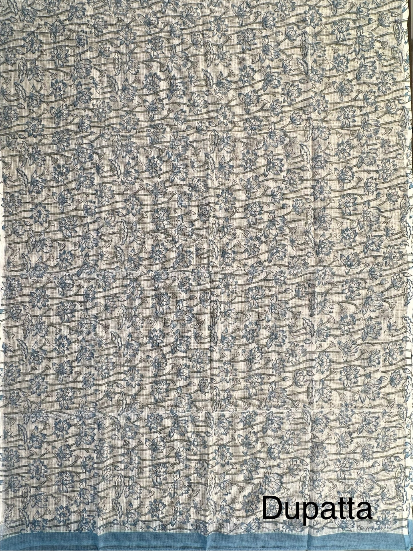Grey Printed Pure Cotton Suit