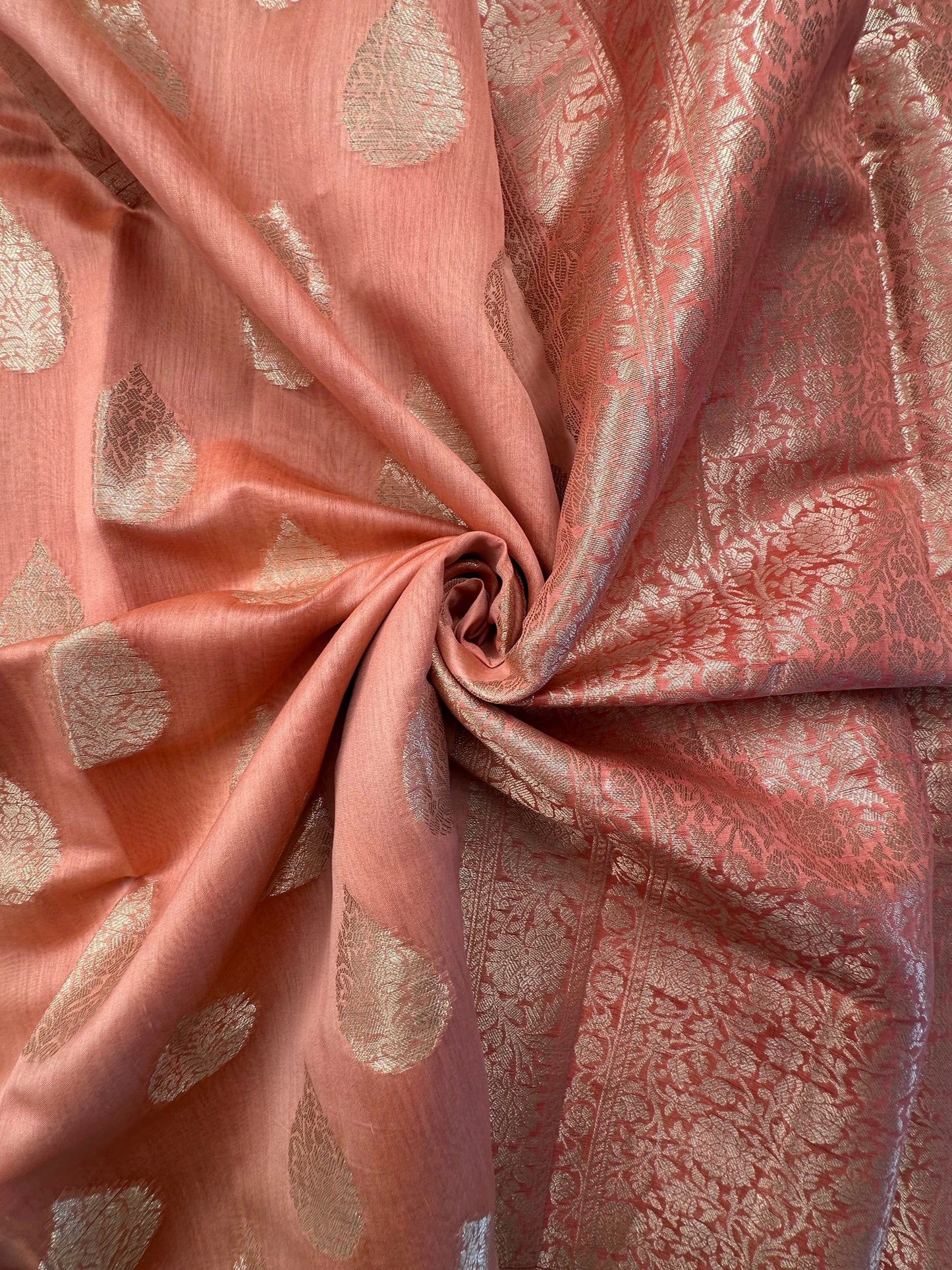 Peach Chanderi Saree