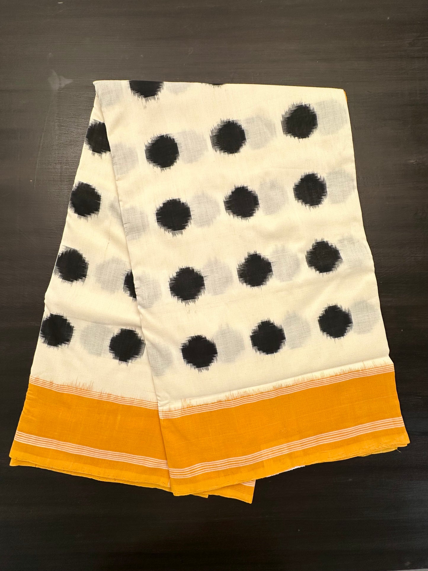 Off White Ikkat Cotton Saree