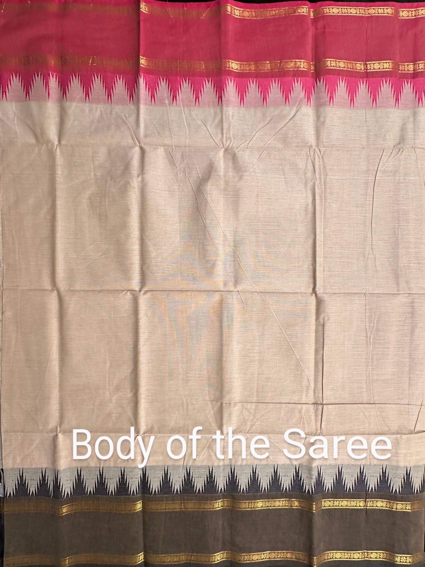 Cream Narayanpet Cotton Saree
