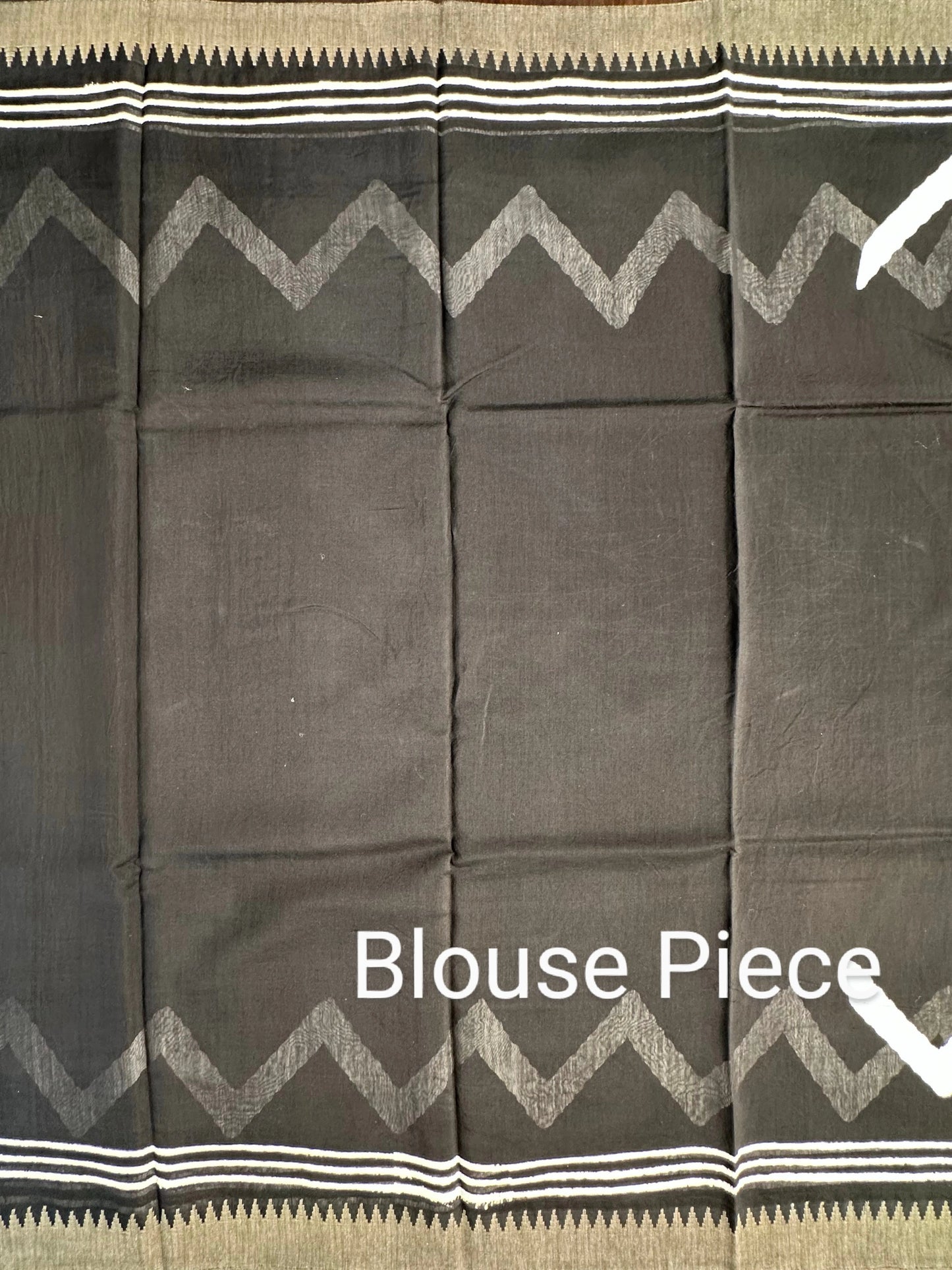 Black Temple Border Chanderi Saree