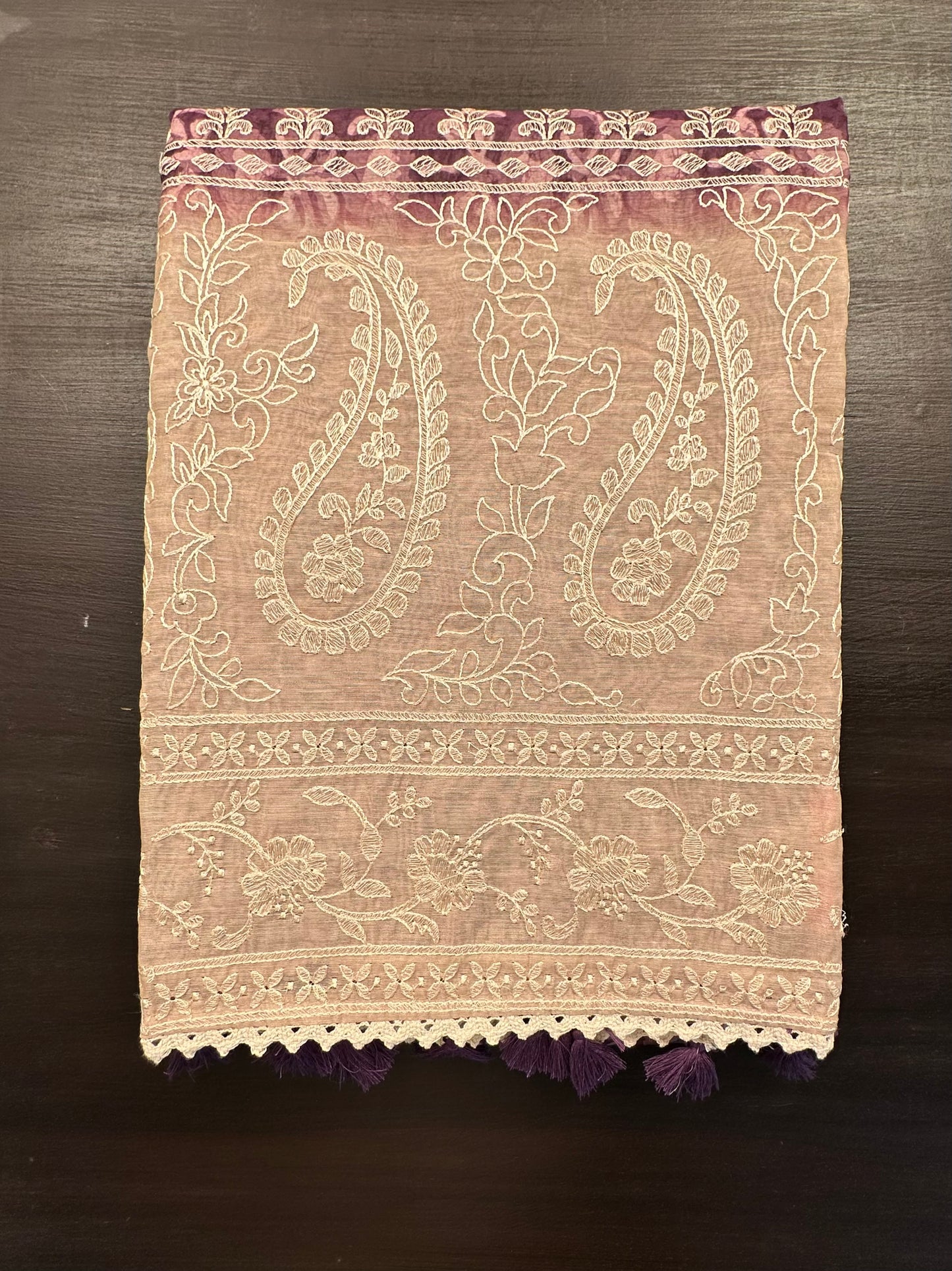 Purple-Beige Dhara Chanderi Saree