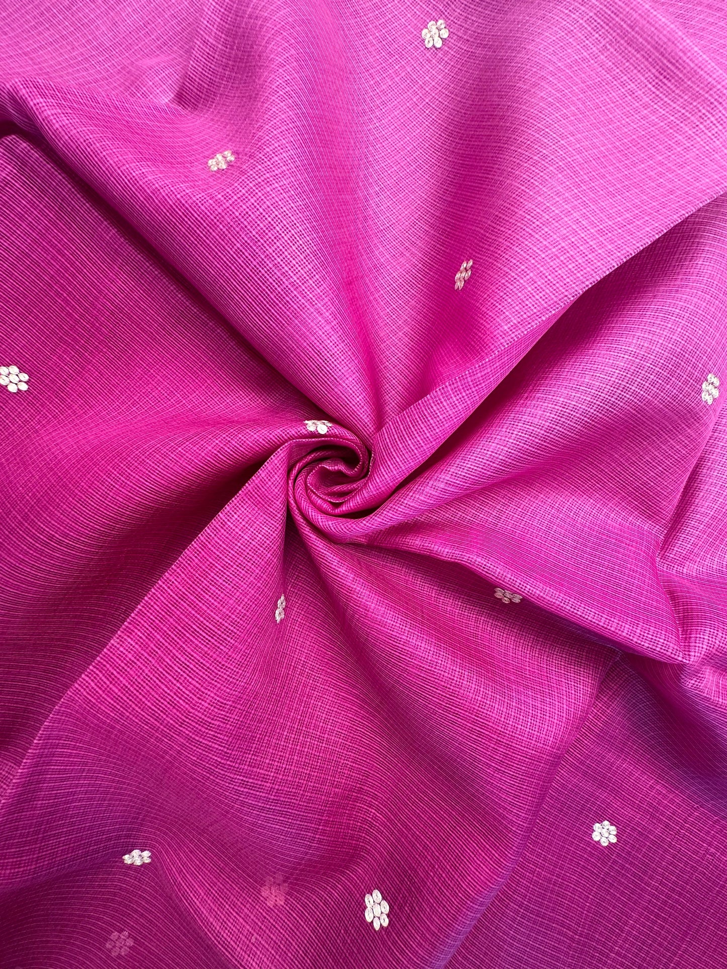 Magenta Purple Gitika Kota Doria Pure Silk Saree