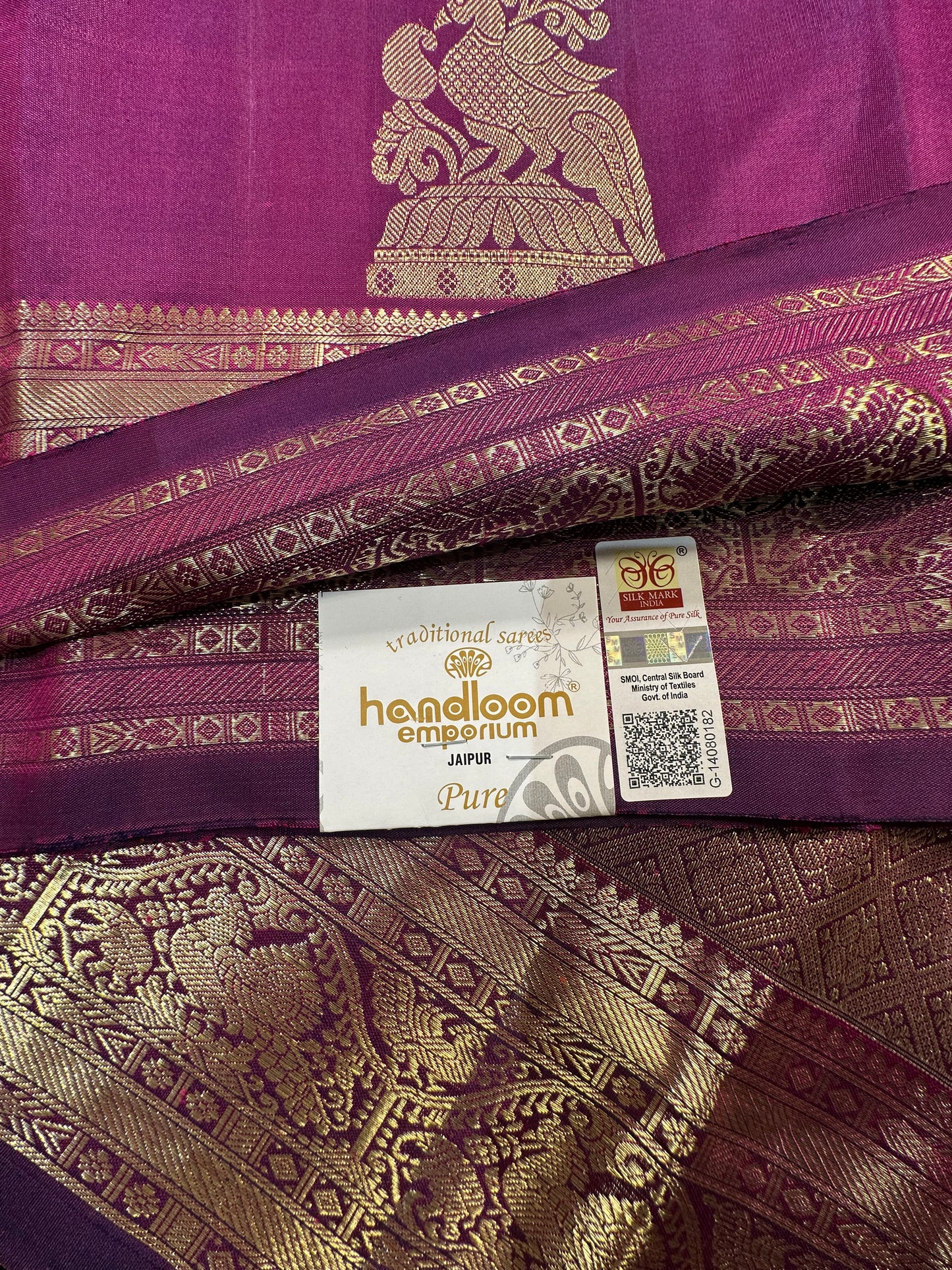 Wine Handloom Kanjivaram Pure Silk Saree