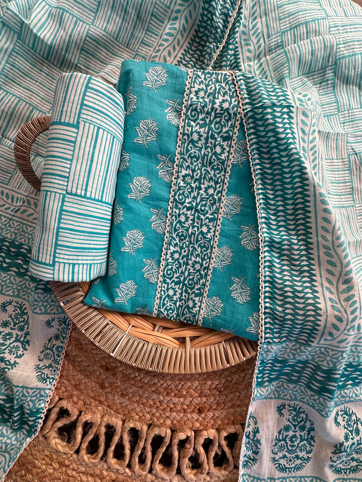 Jaipuri Necktie Cotton 3-Piece Suit