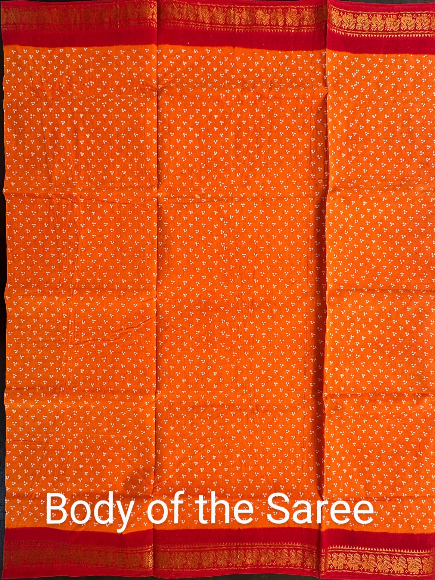 Orange Soongadi Cotton Saree