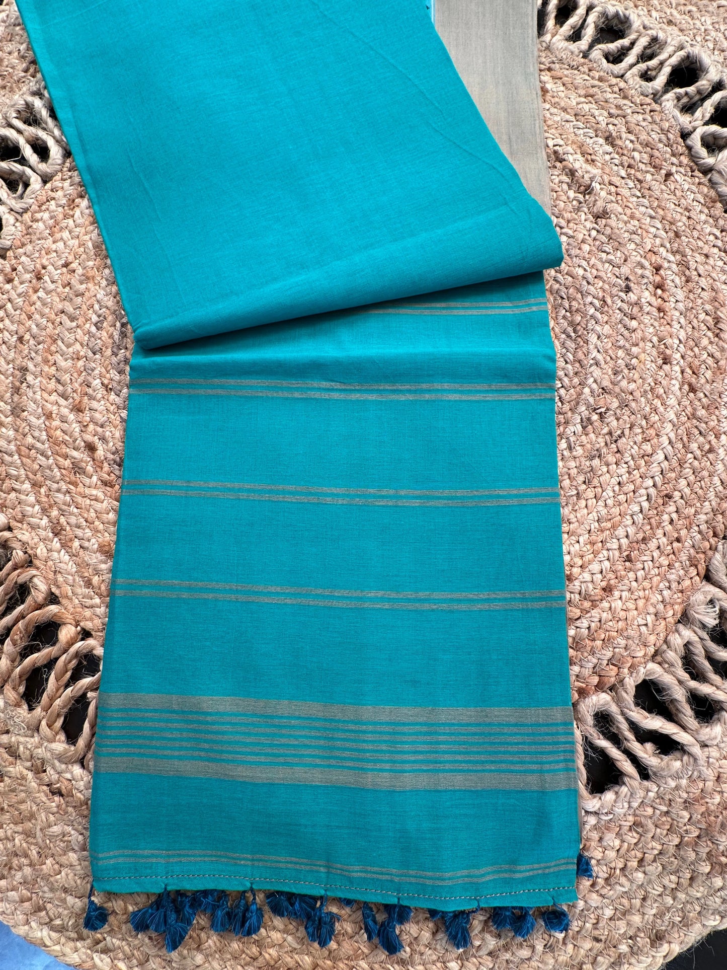 Green-Beige Tripura Cotton Saree