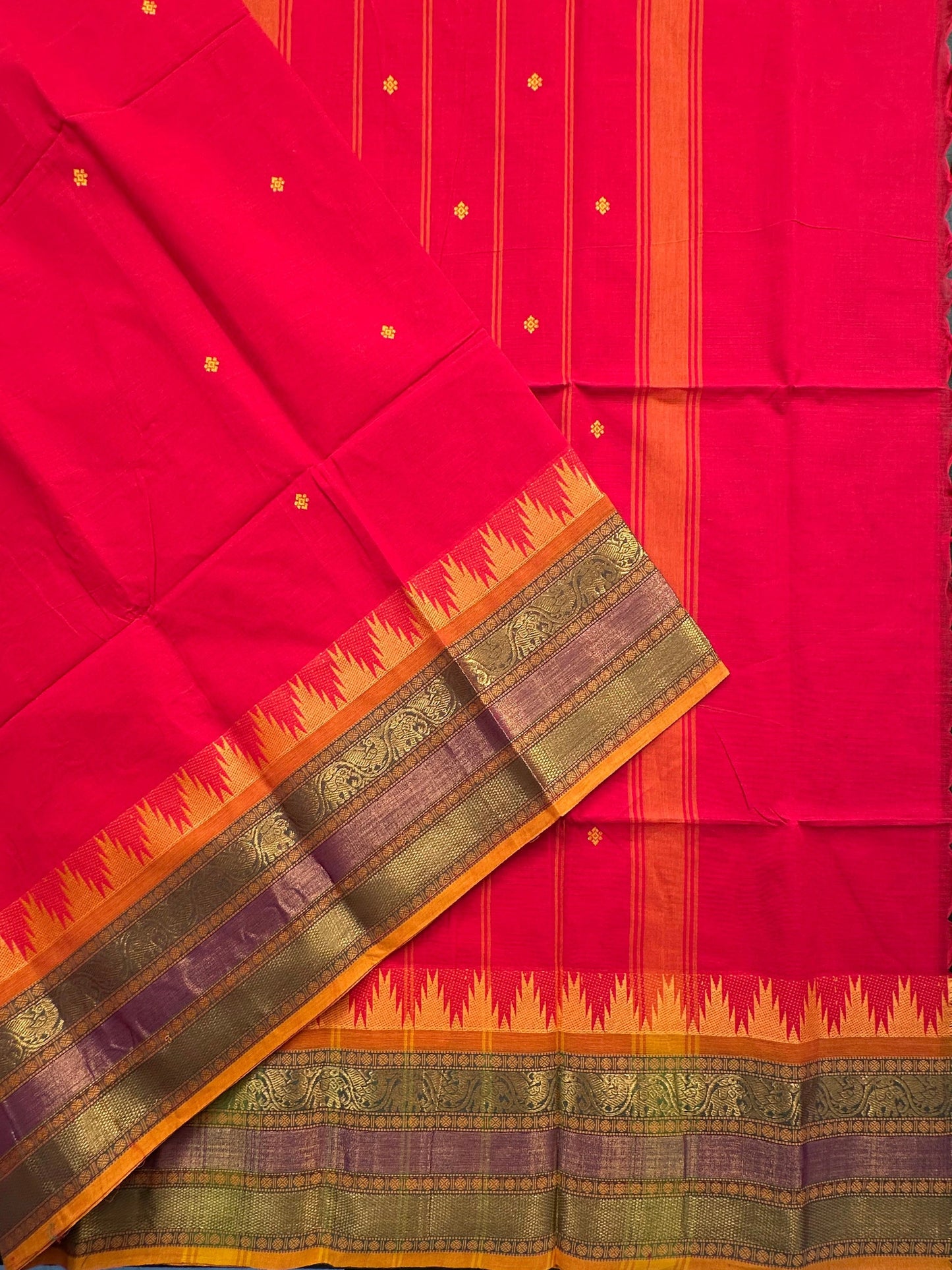 Red Narayanpet Cotton Saree