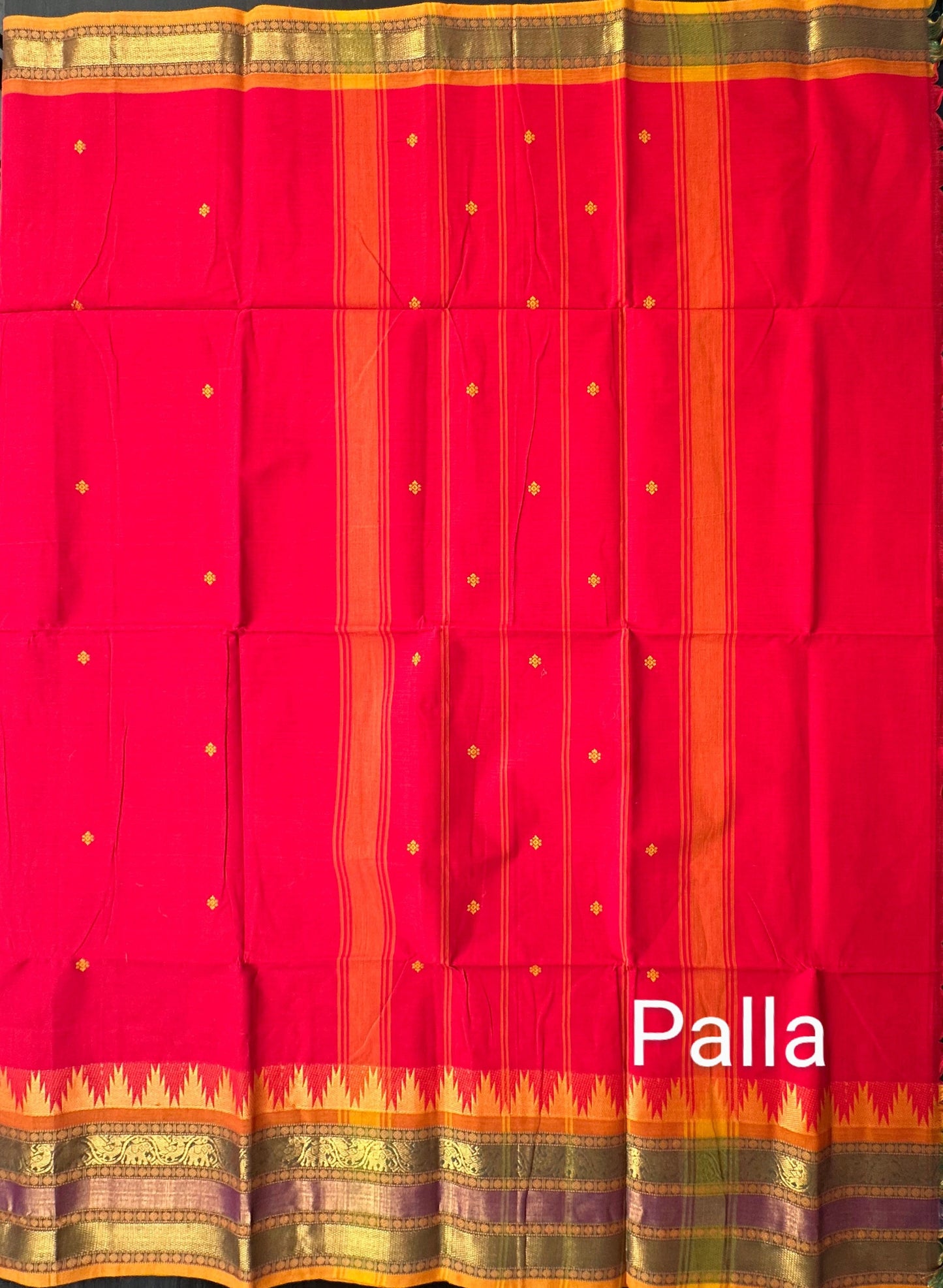 Red Narayanpet Cotton Saree