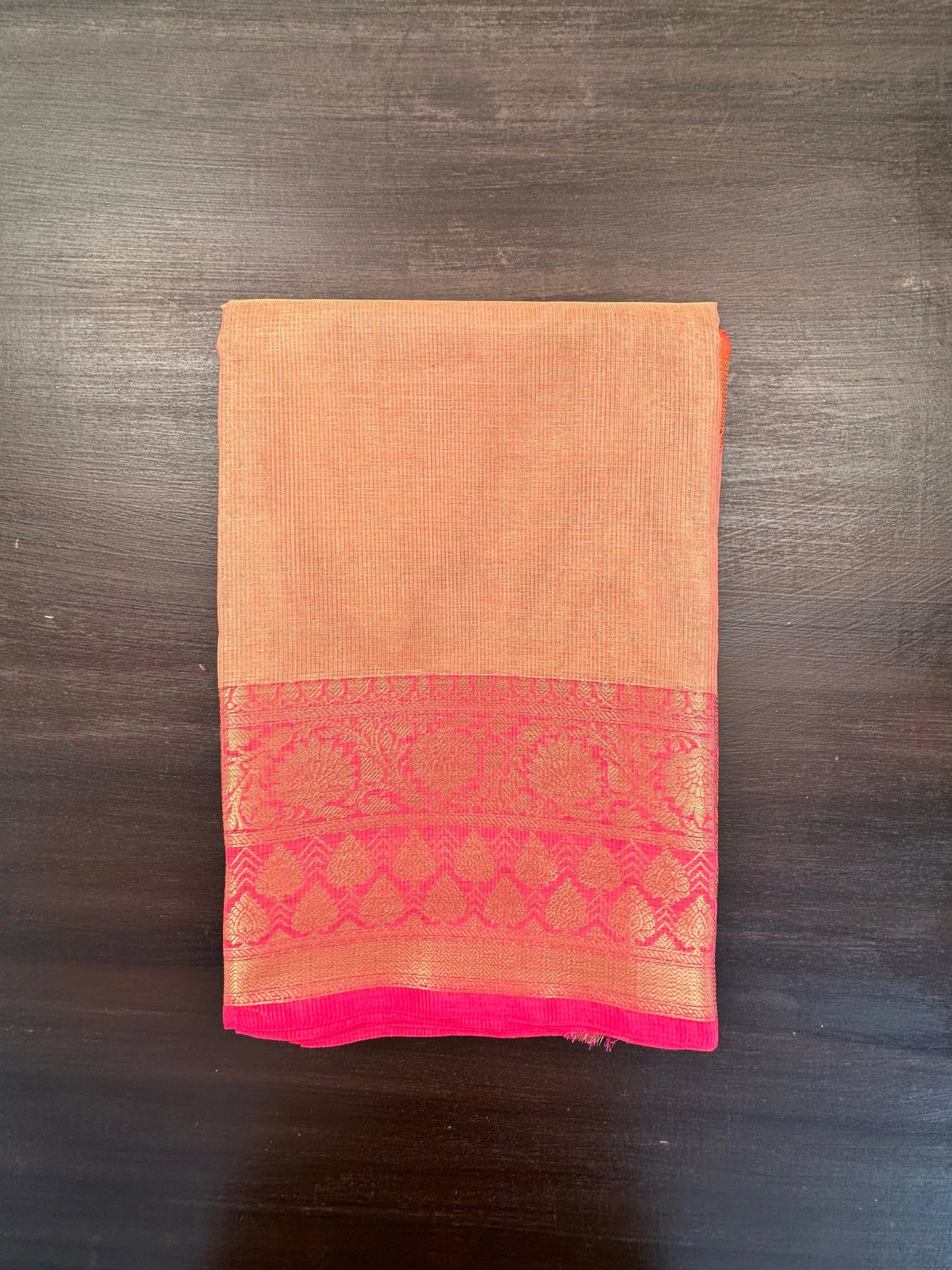 Peach Kirat Tissue Saree