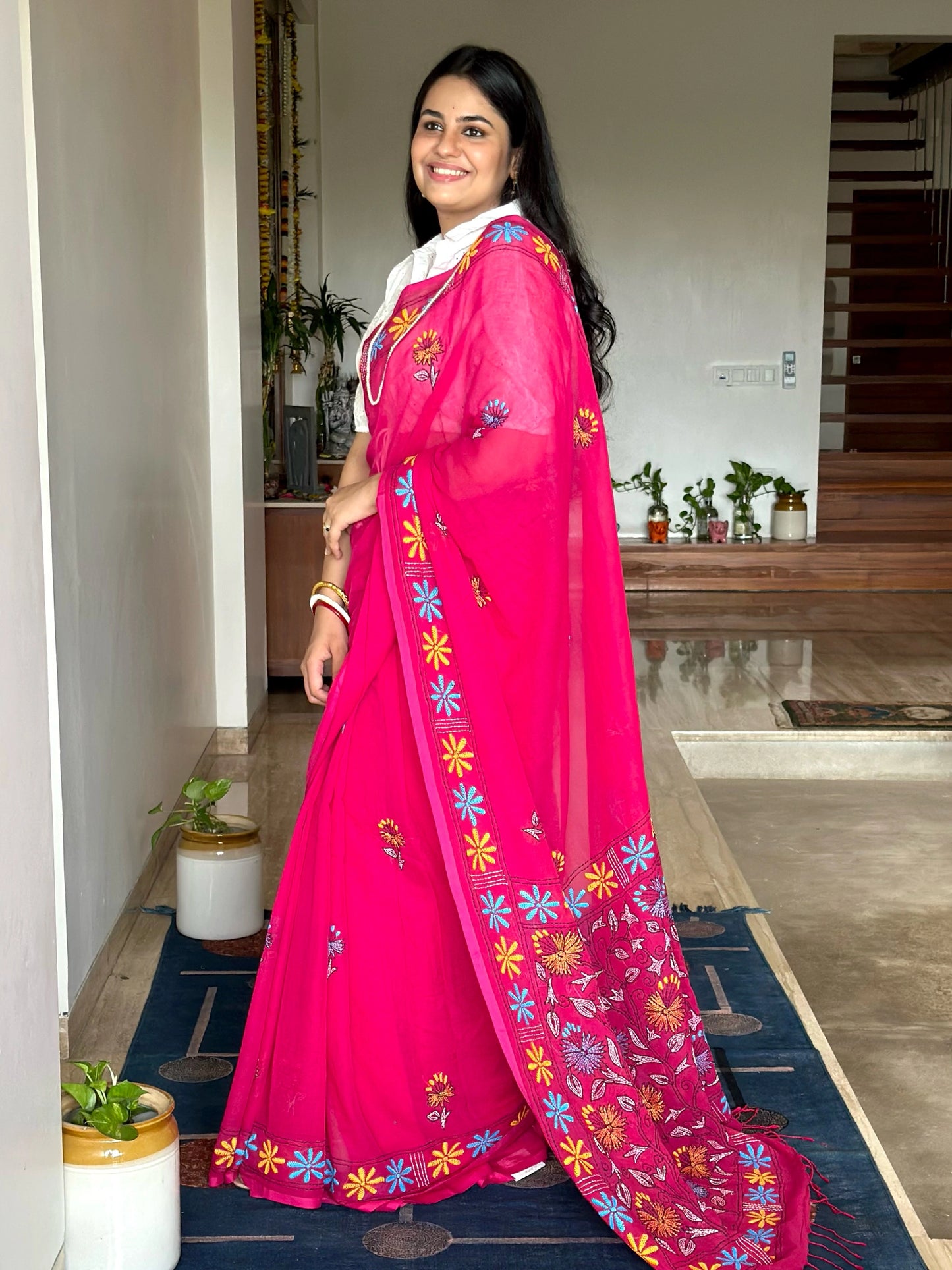 Kaantha Embroidery Cotton Saree