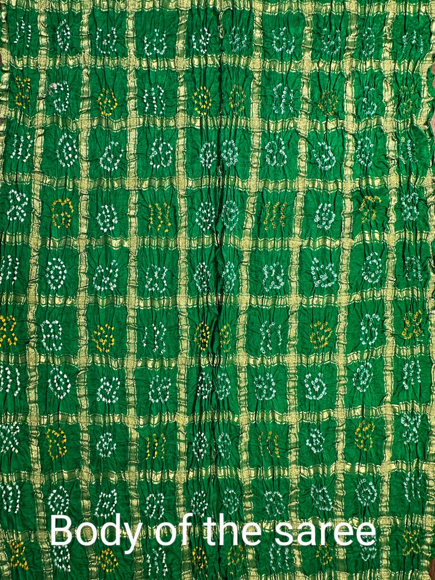 Green Gharchola Bandhej Gajji Silk Saree