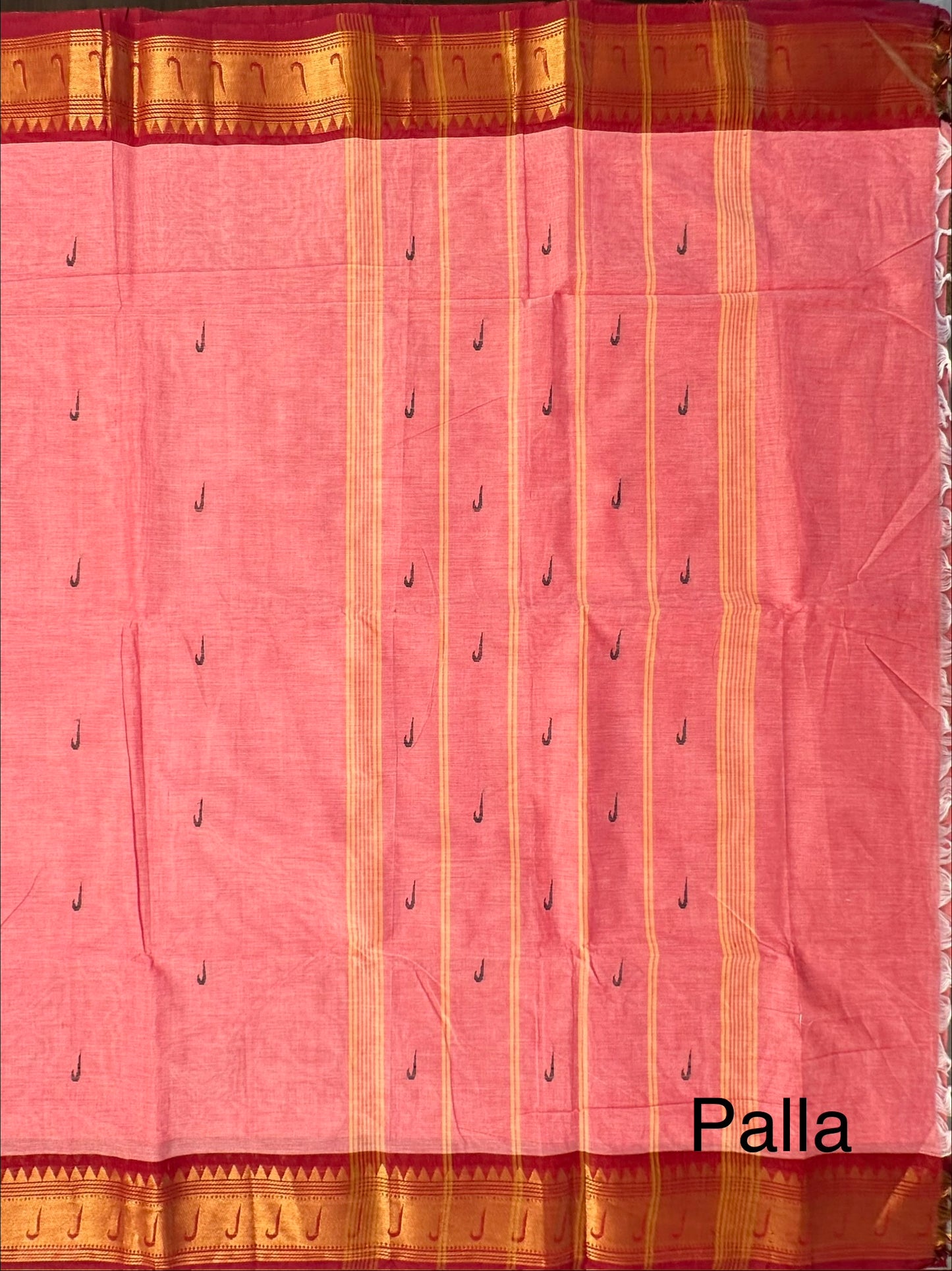 Pink Narayanpet Cotton Saree
