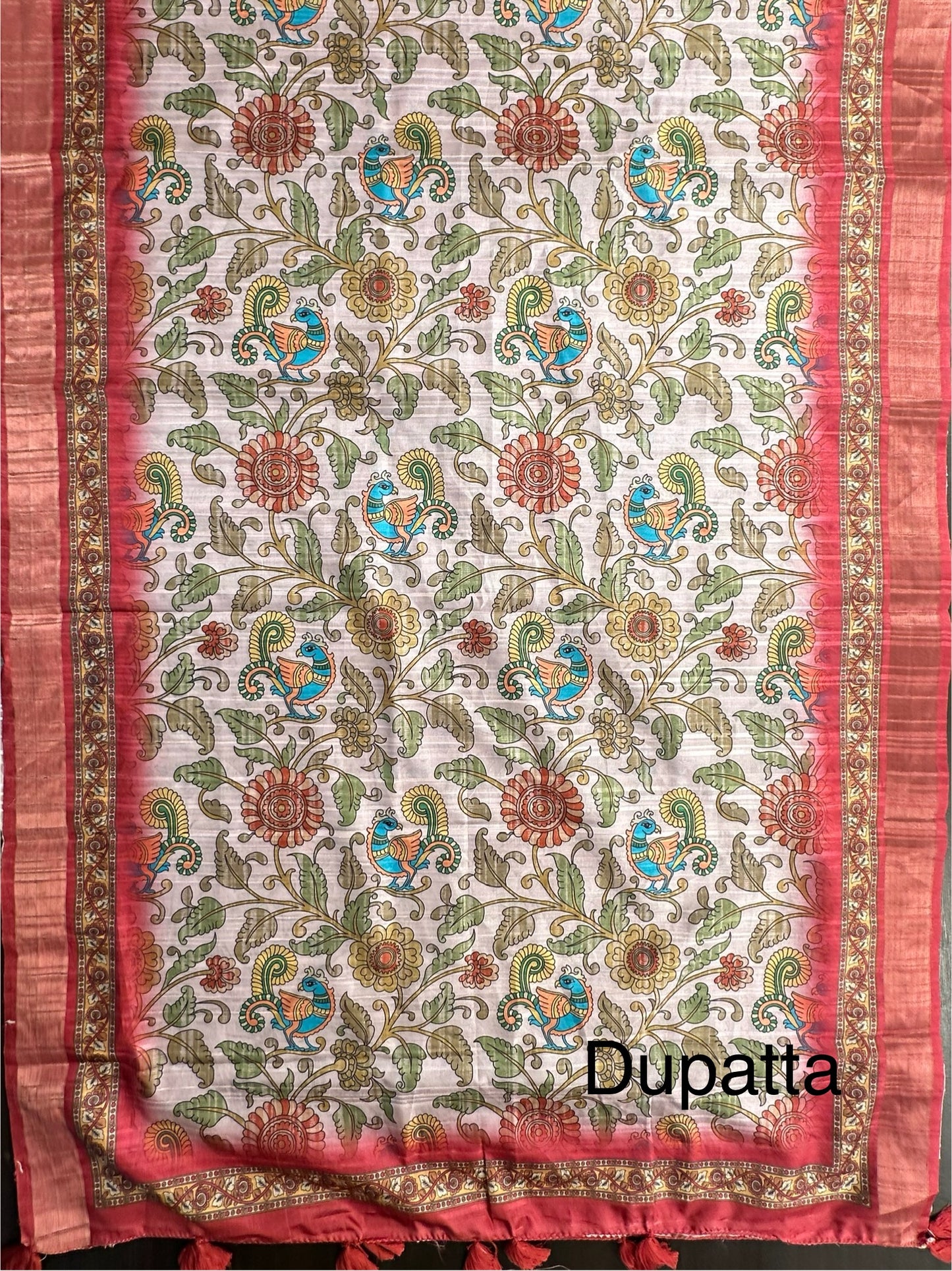 Pinkish Red Fancy Cotton 3-Piece Suit