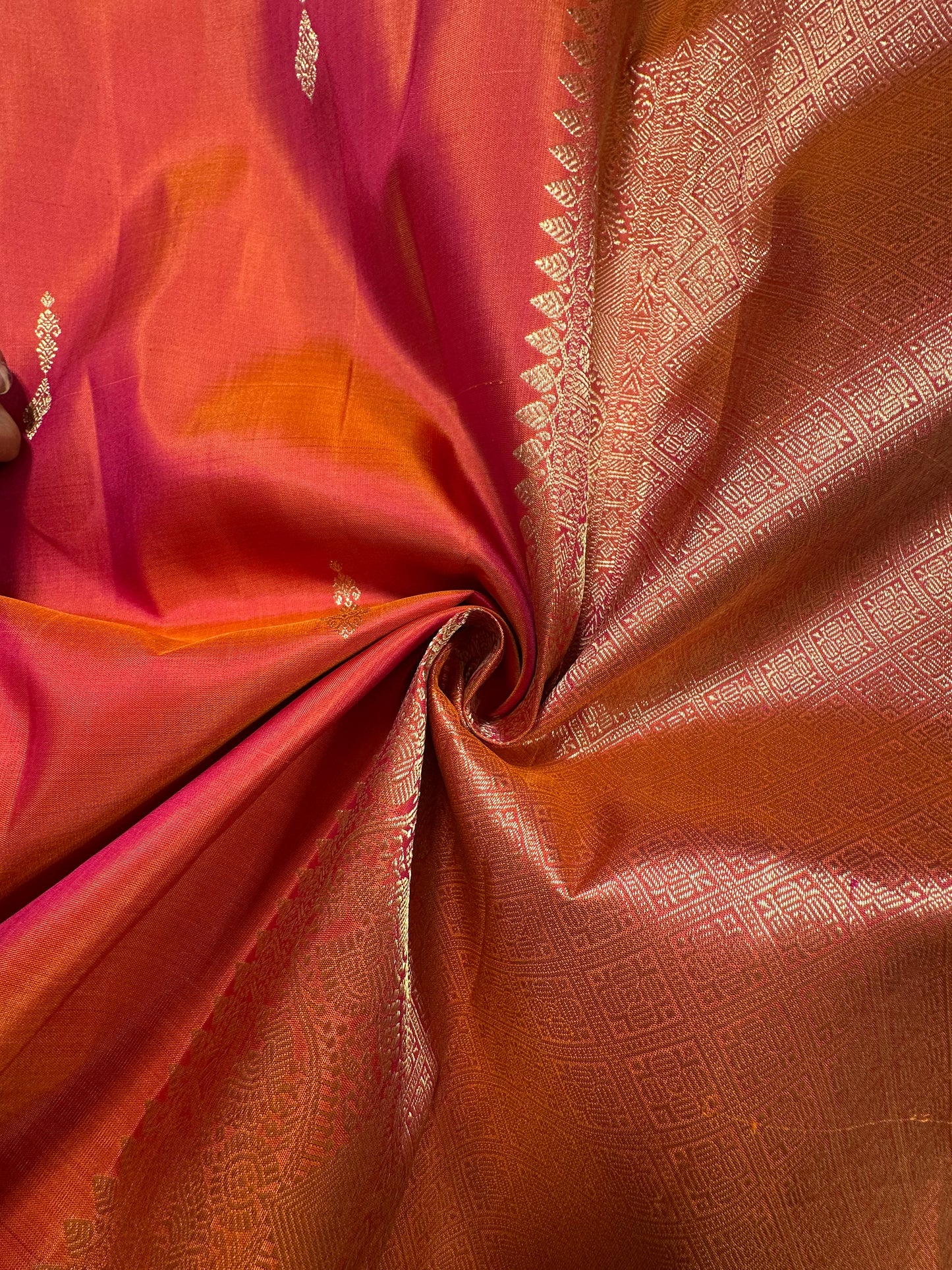 Peach Handloom Kanjivaram Pure Silk Saree