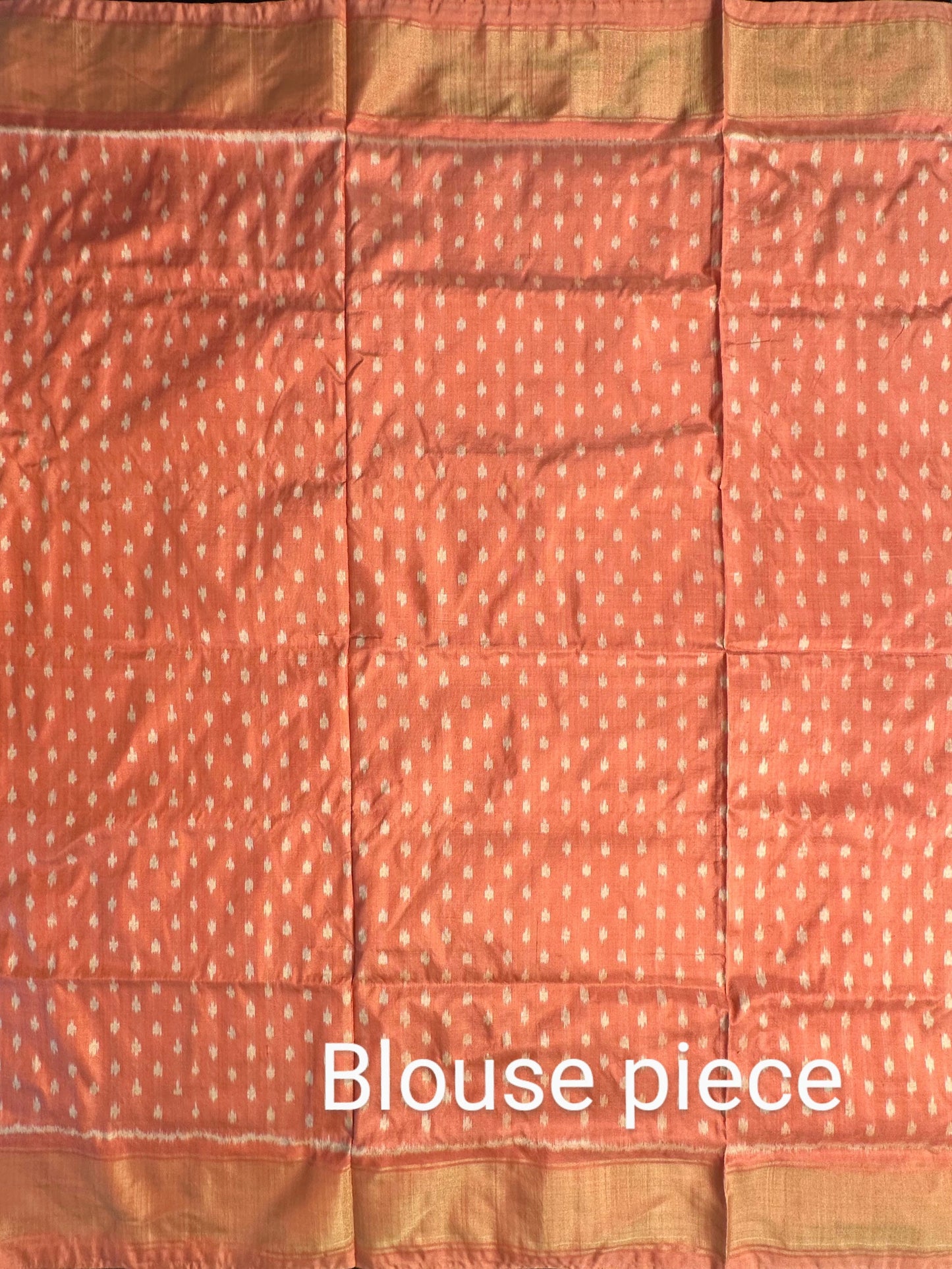 Peach Ikkat Pure Silk Saree