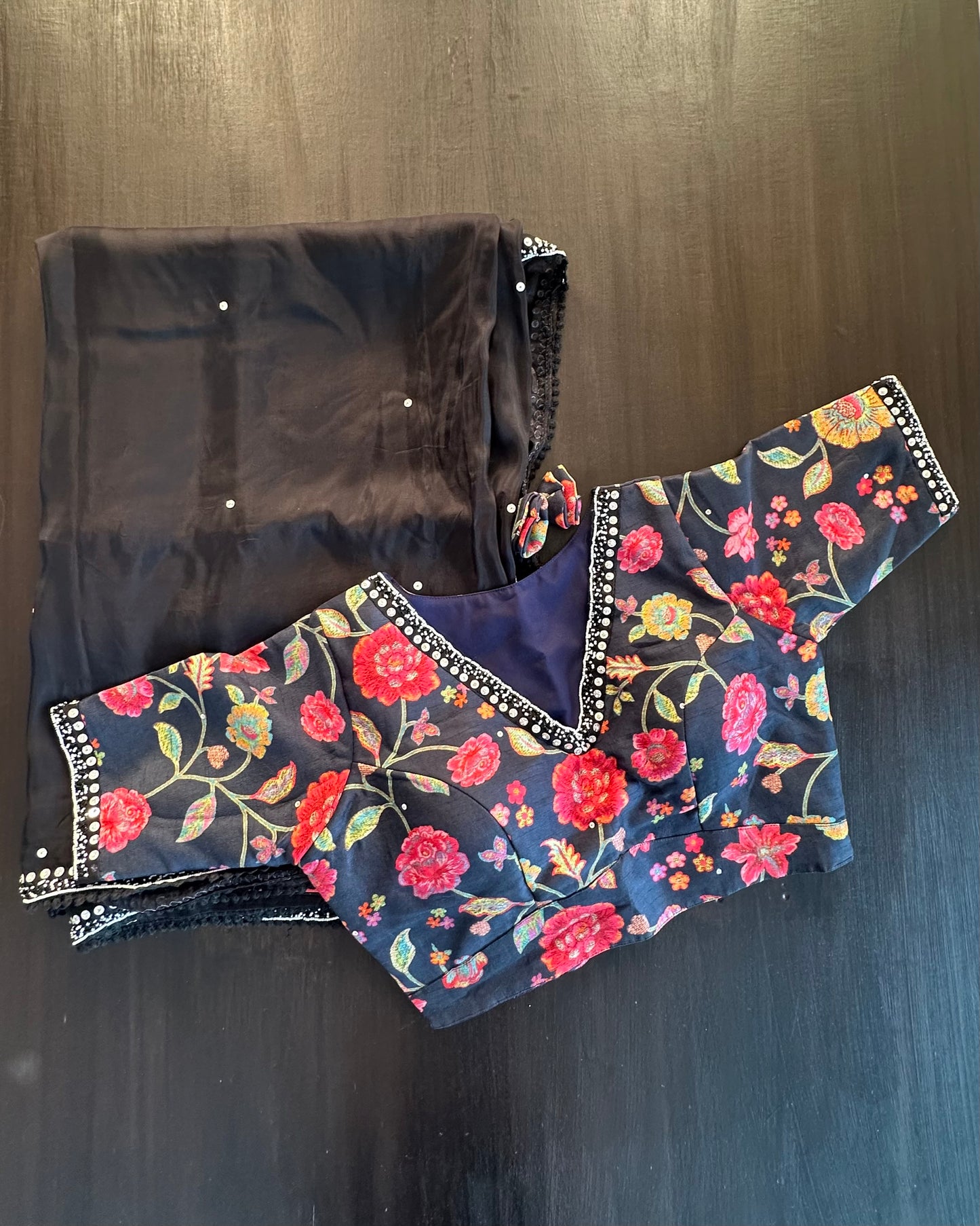 Crepe Saree with Designer Blouse