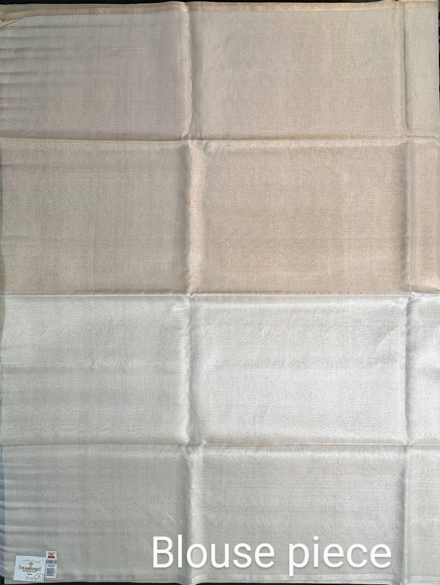Golden-Silver Emboss Tissue Silk Saree