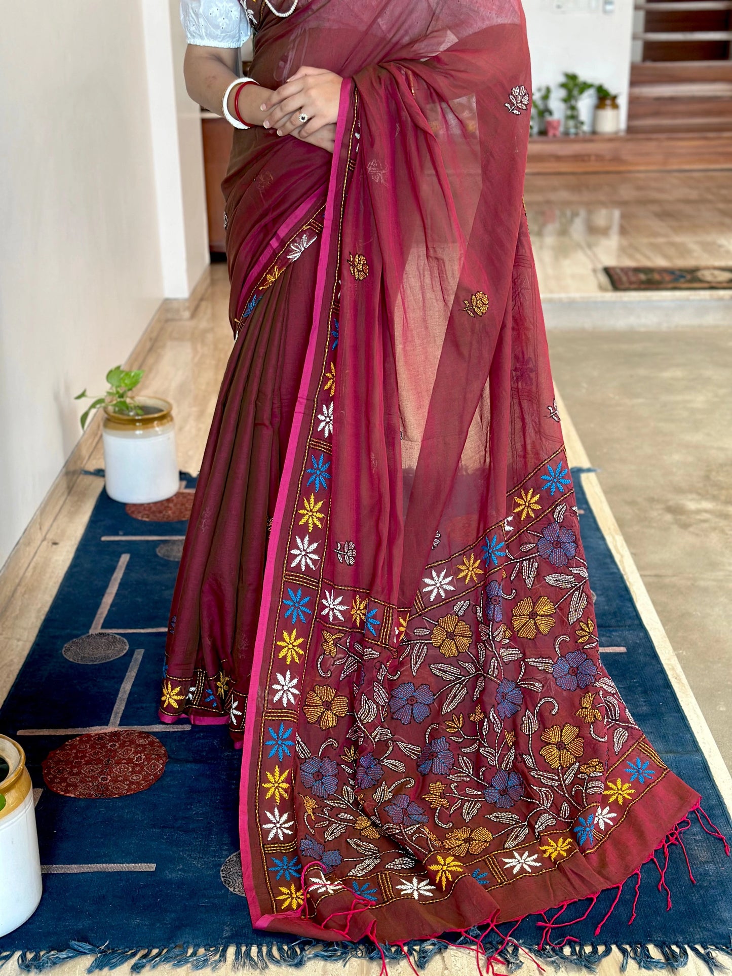 Kaantha Embroidery Cotton Saree