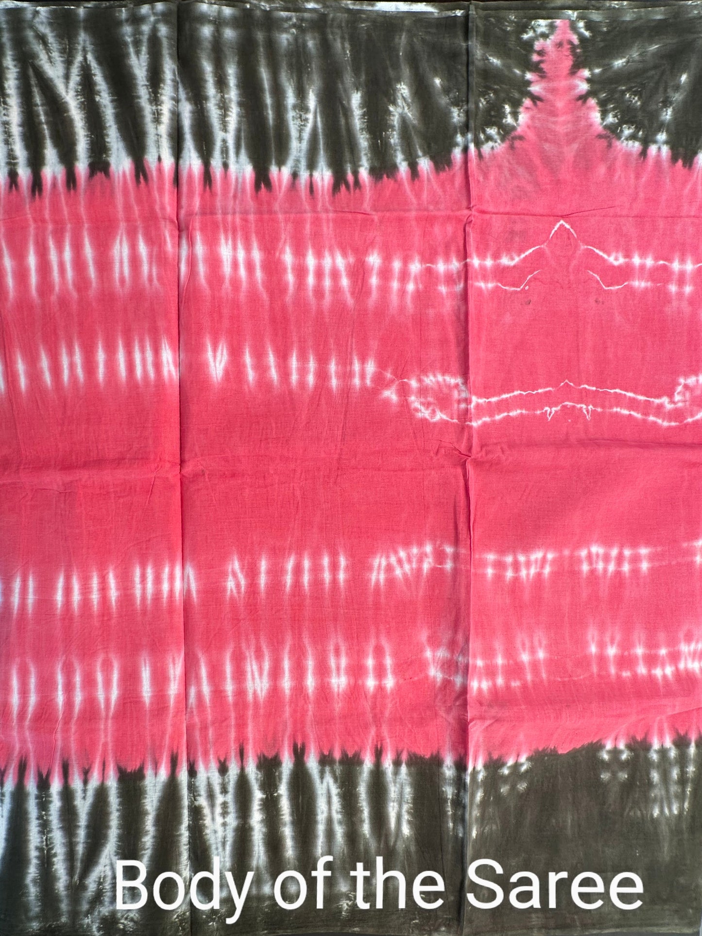 Pink-Grey Batik Pure Cotton Saree